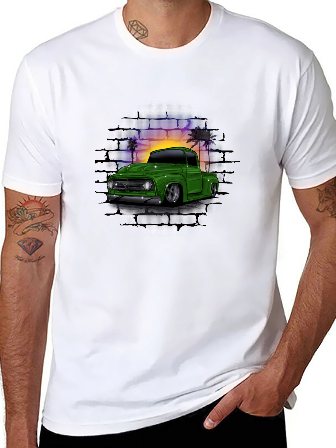 Retro Truck Graphic T-Shirt - Cool Car Design