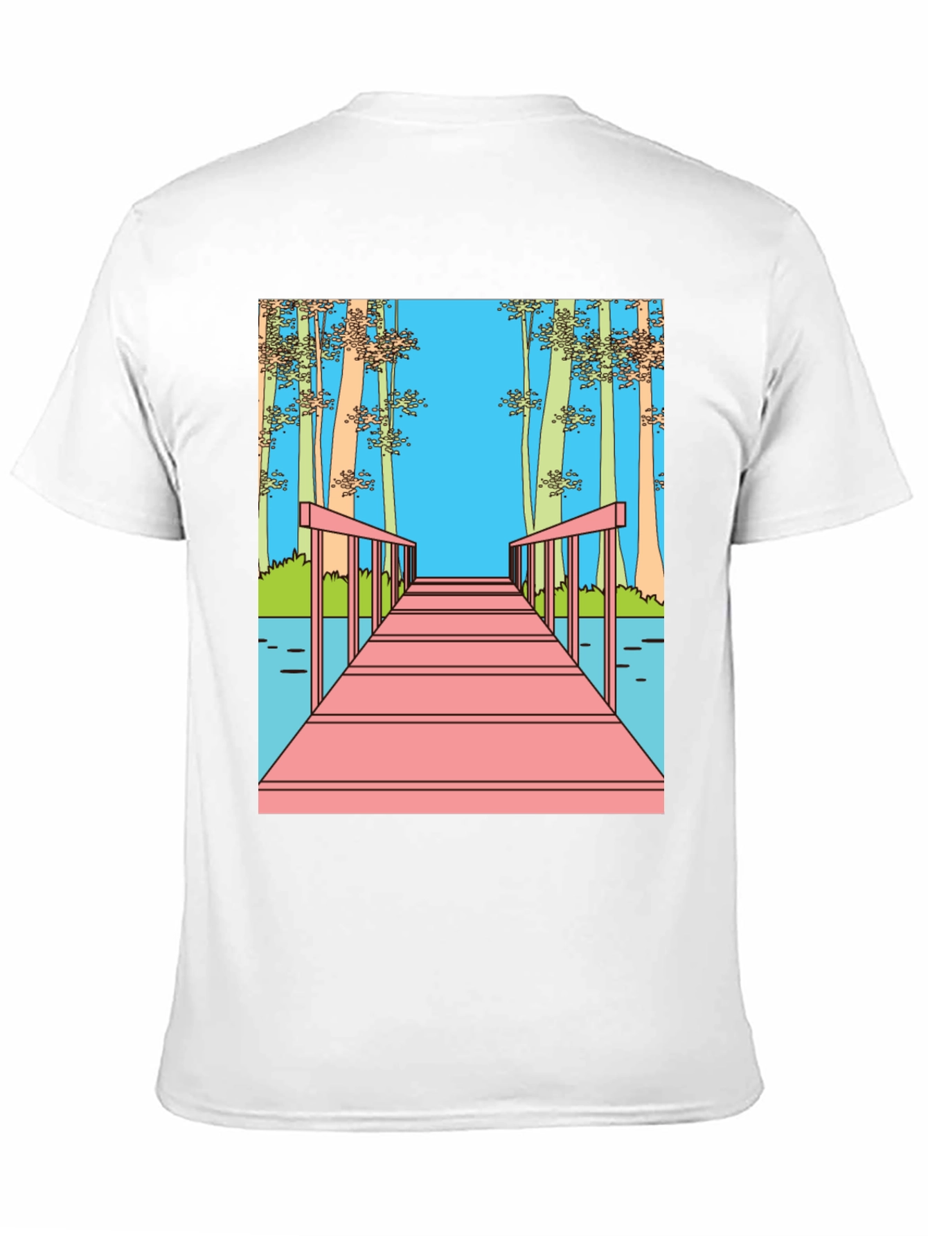 Dockside View Graphic Tee - Black Cotton Blend