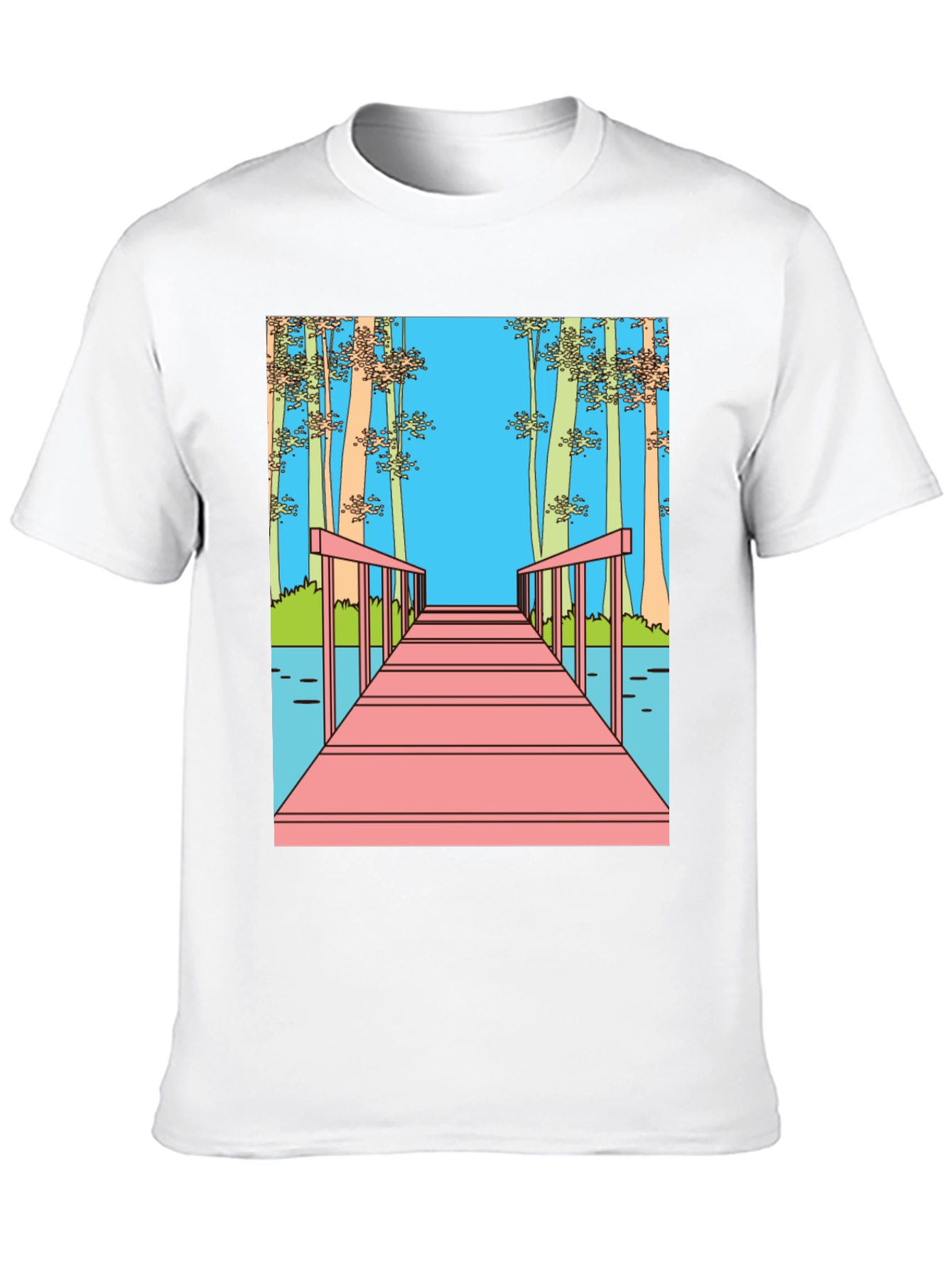 Dockside View Graphic Tee - Black Cotton Blend