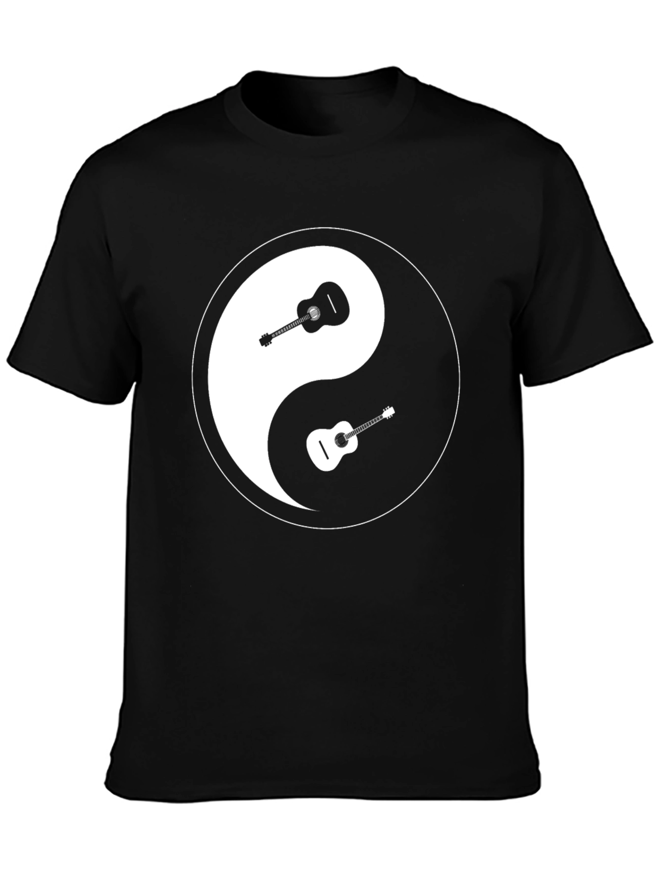 Yin Yang Guitar Graphic Tee - Black