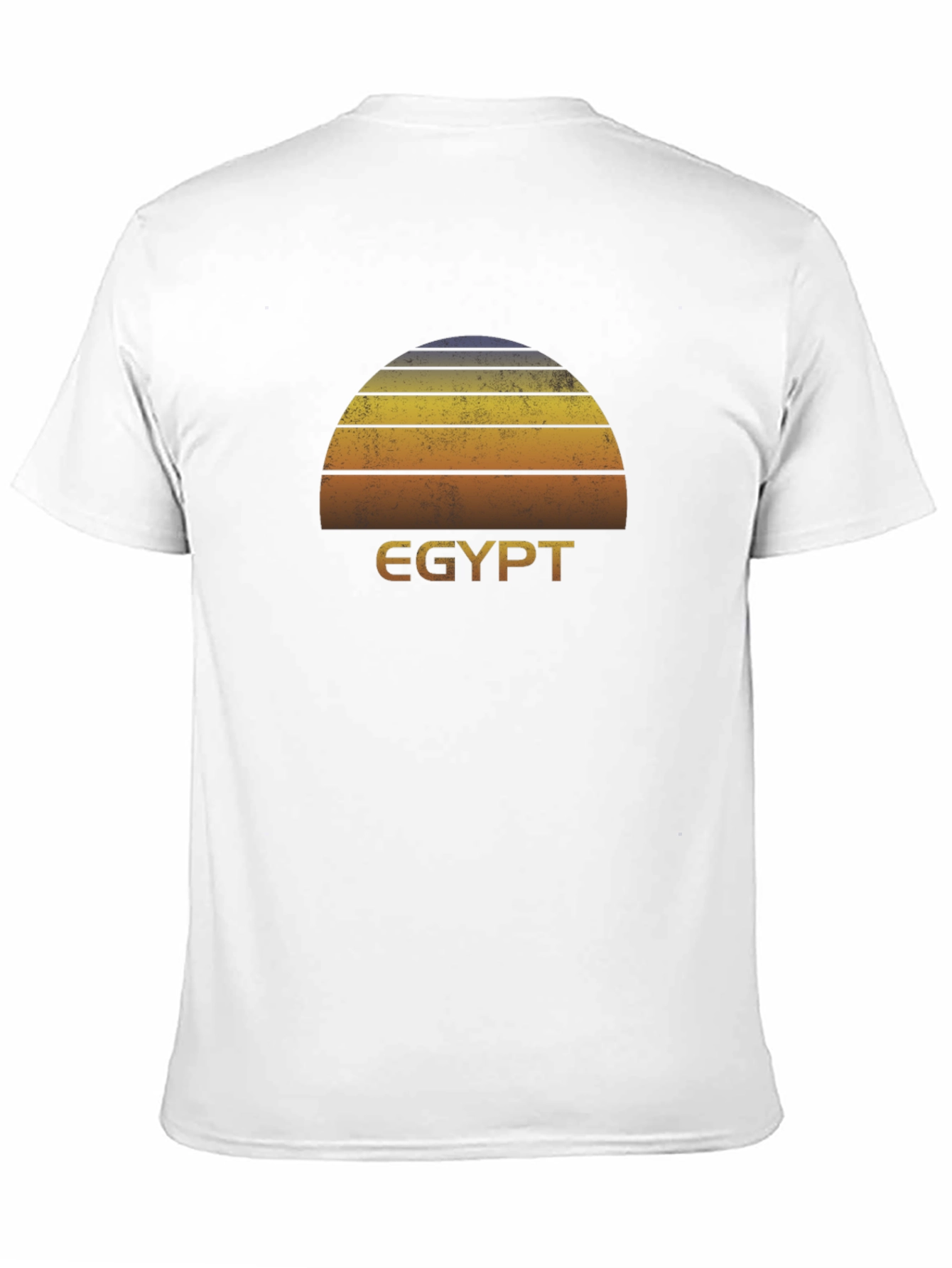 Retro Egypt Sunset Graphic Tee - Black Cotton T-Shirt