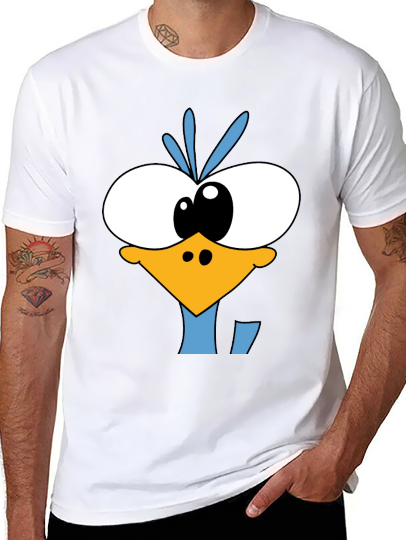 Road Runner Cartoon Graphic Black T-Shirt