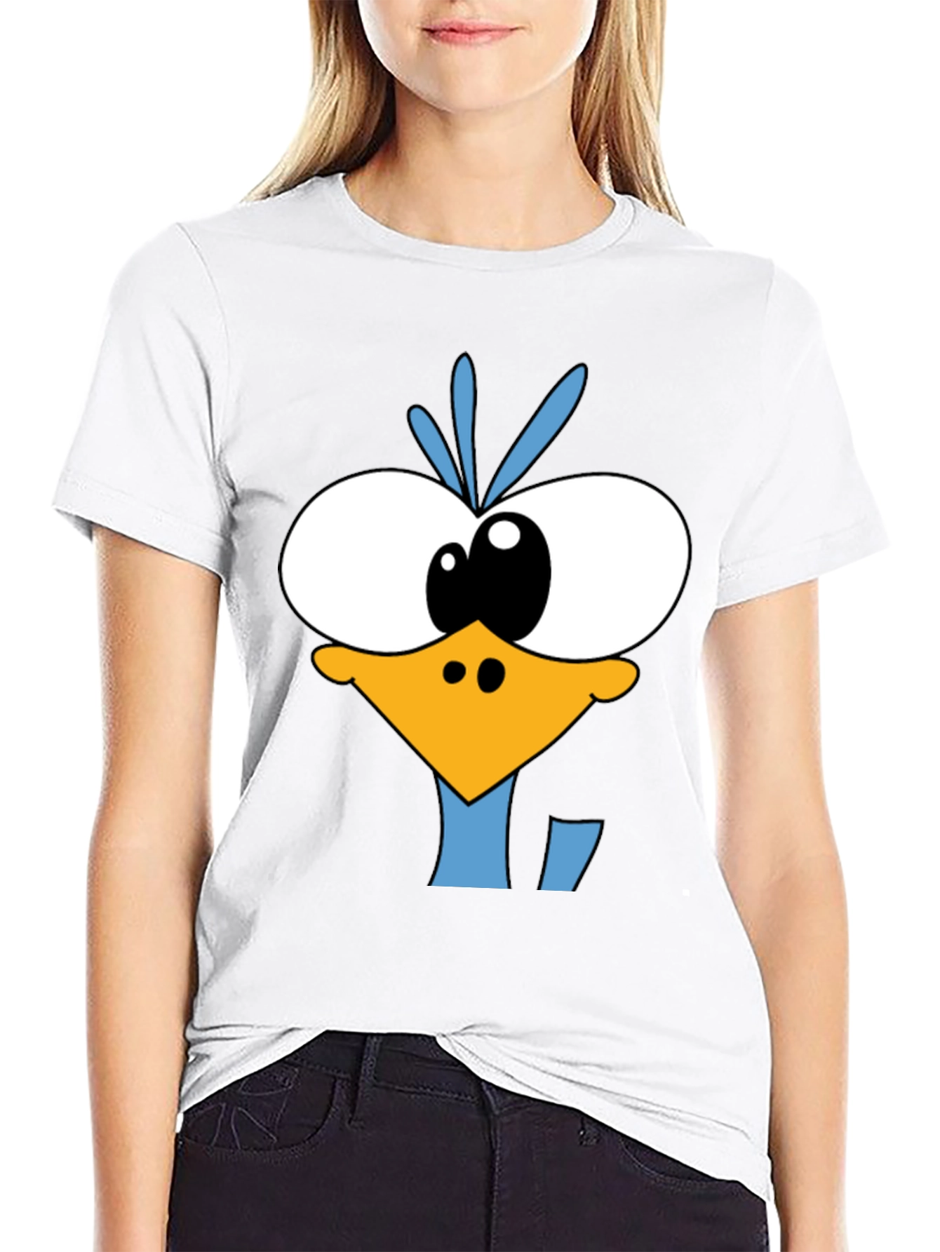 Road Runner Cartoon Graphic Black T-Shirt