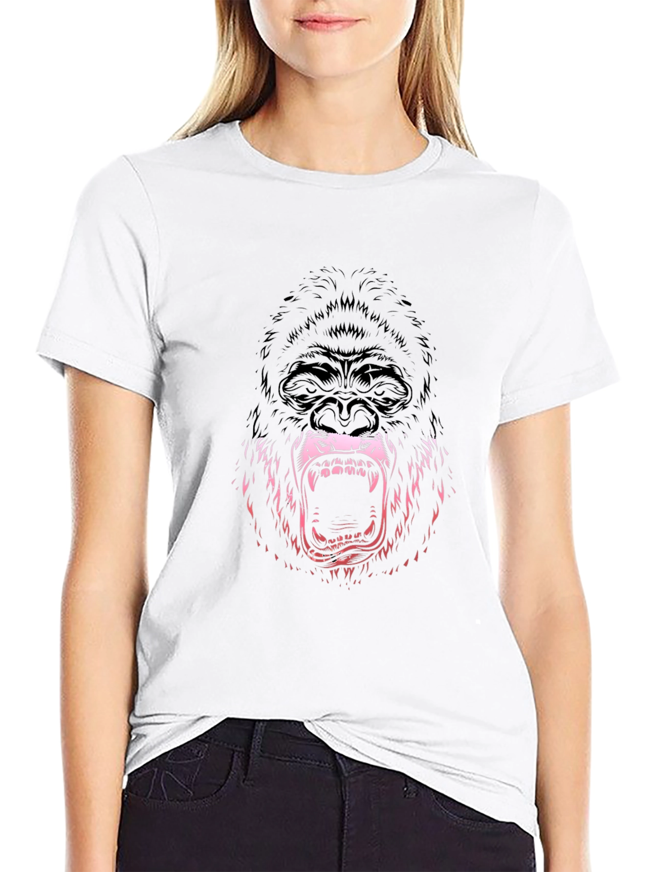 Mens Graphic Tee - Gorilla Design - Black