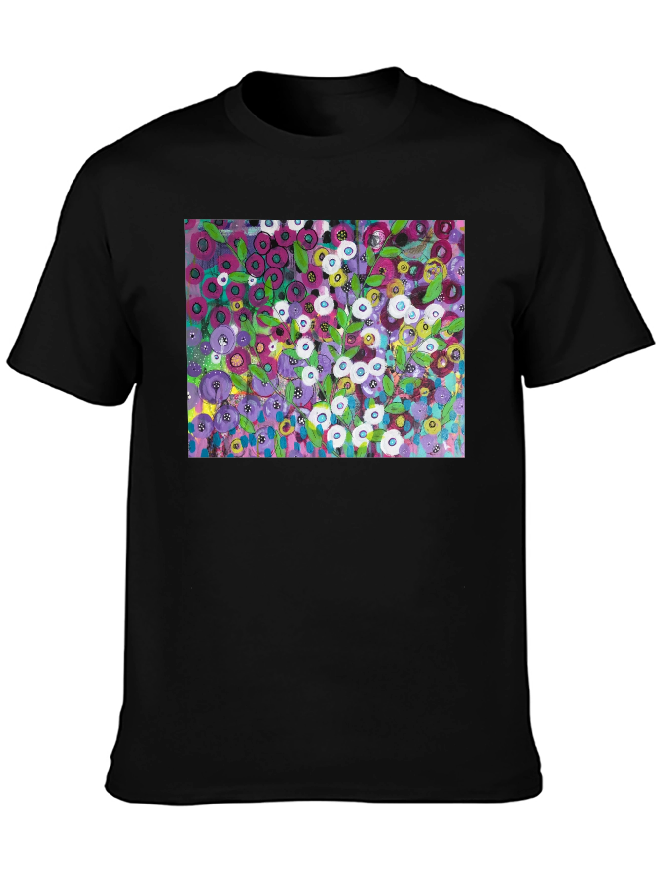 Floral Burst Graphic Tee - Modern Art Shirt