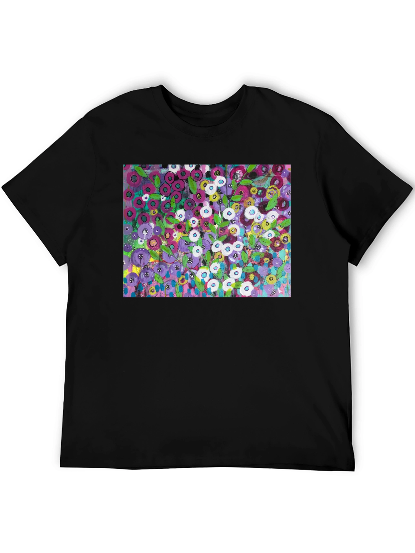 Floral Burst Graphic Tee - Modern Art Shirt