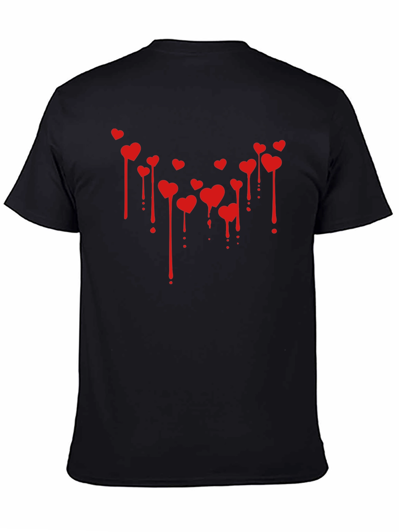 Bleeding Hearts Graphic Tee - Valentines Day Black T-Shirt