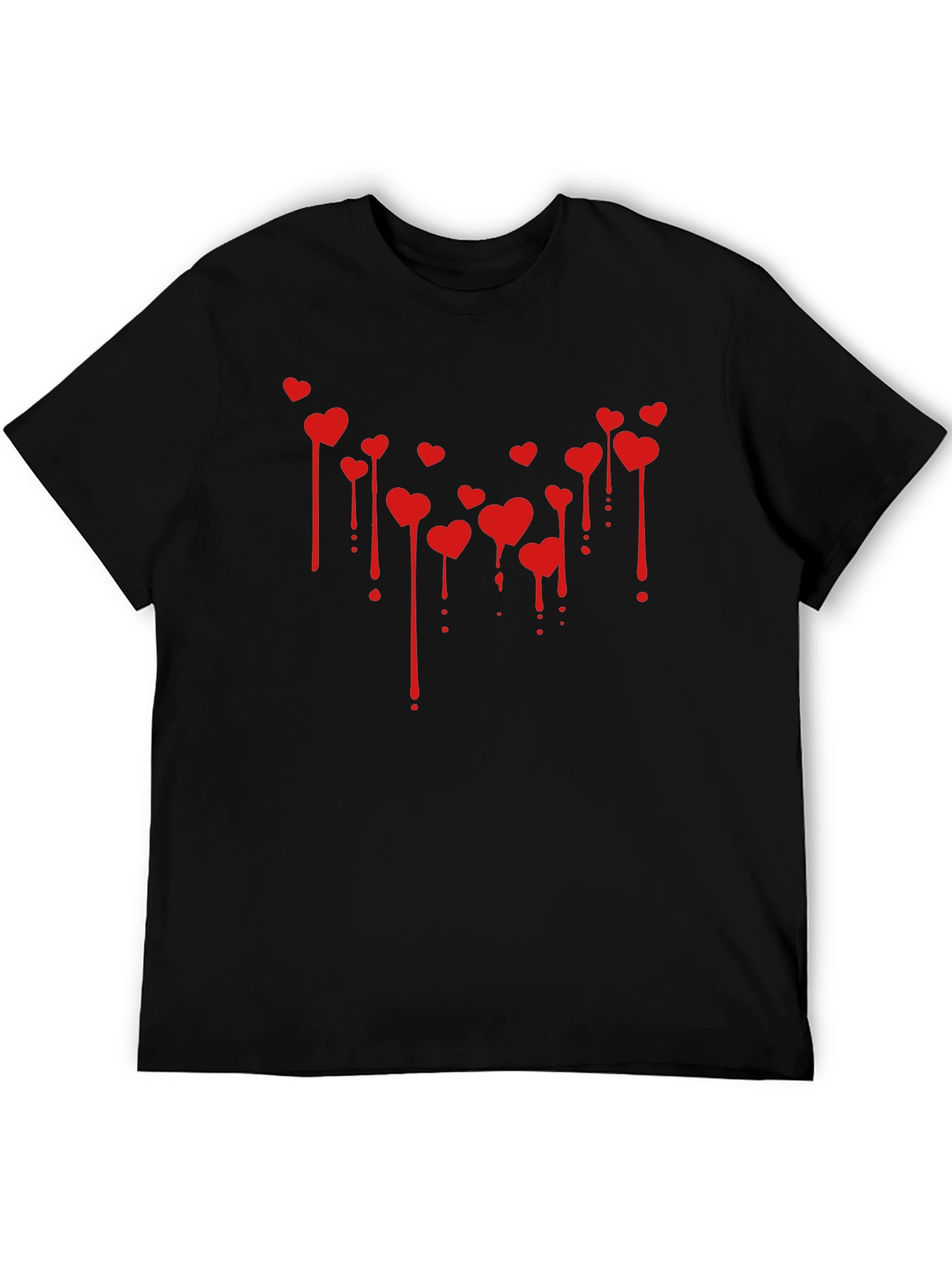 Bleeding Hearts Graphic Tee - Valentines Day Black T-Shirt