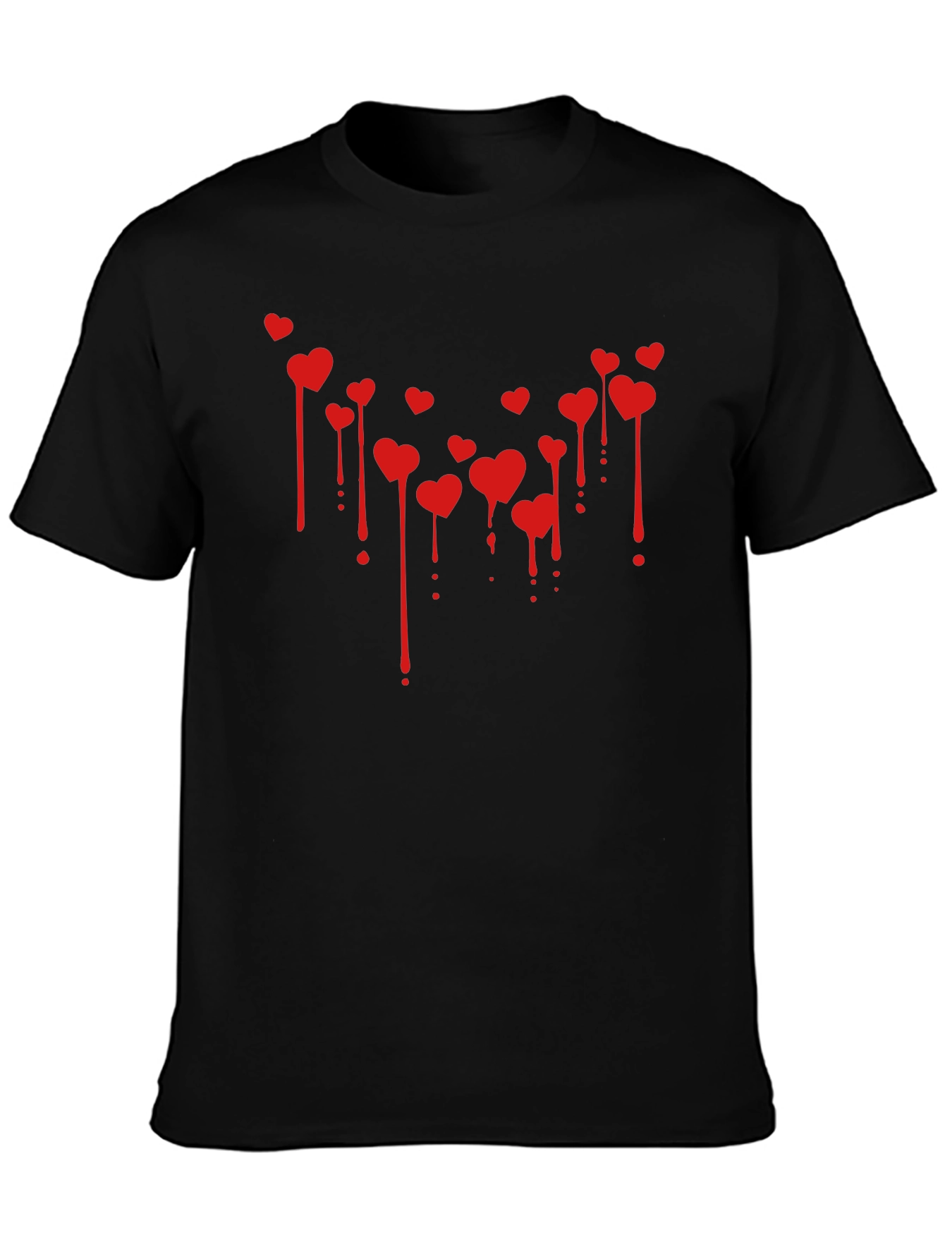 Bleeding Hearts Graphic Tee - Valentines Day Black T-Shirt