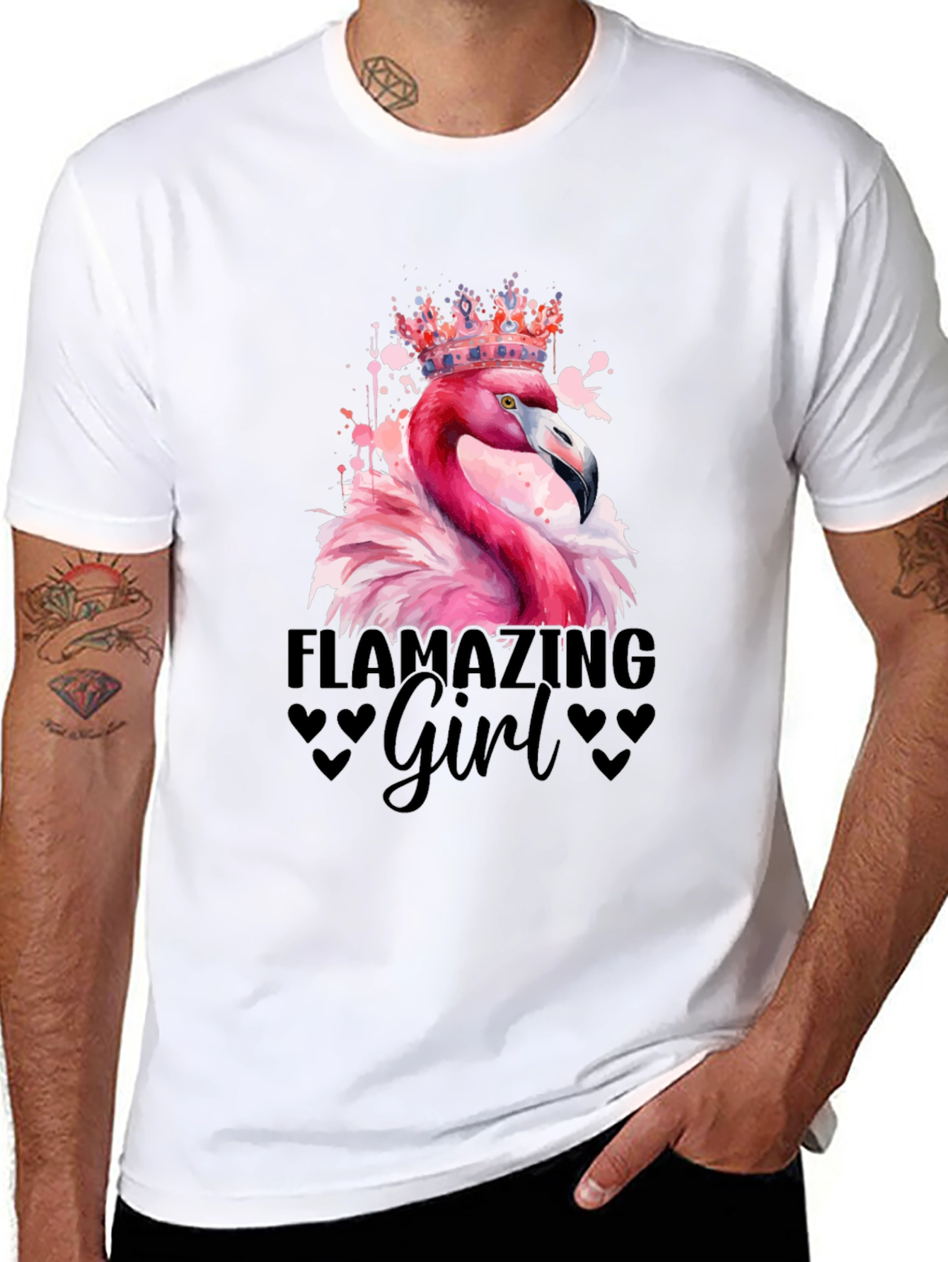 Flamazing Girl T-Shirt - Flamingo Crown Tee