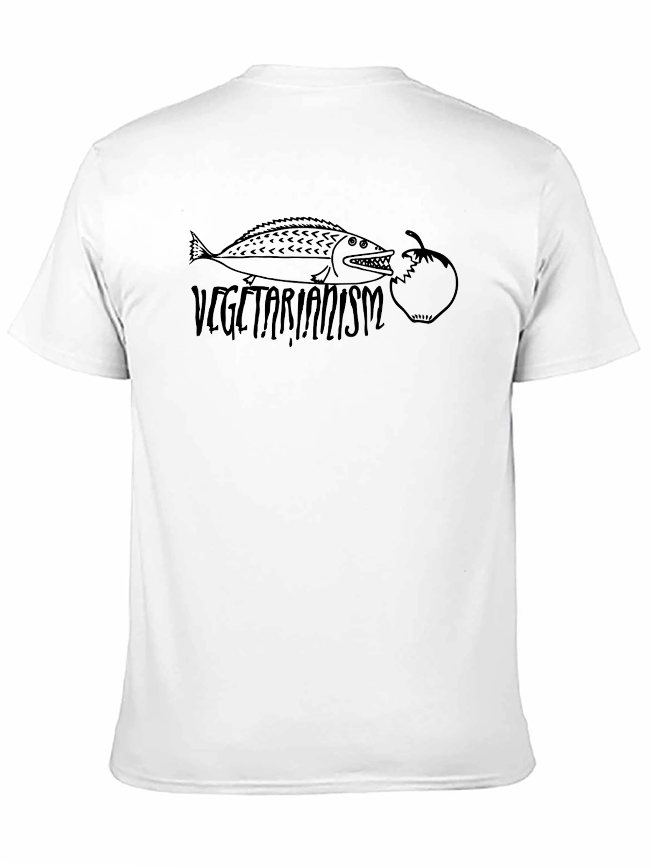 Vegetarianism T-Shirt - Funny Fish & Tomato Design
