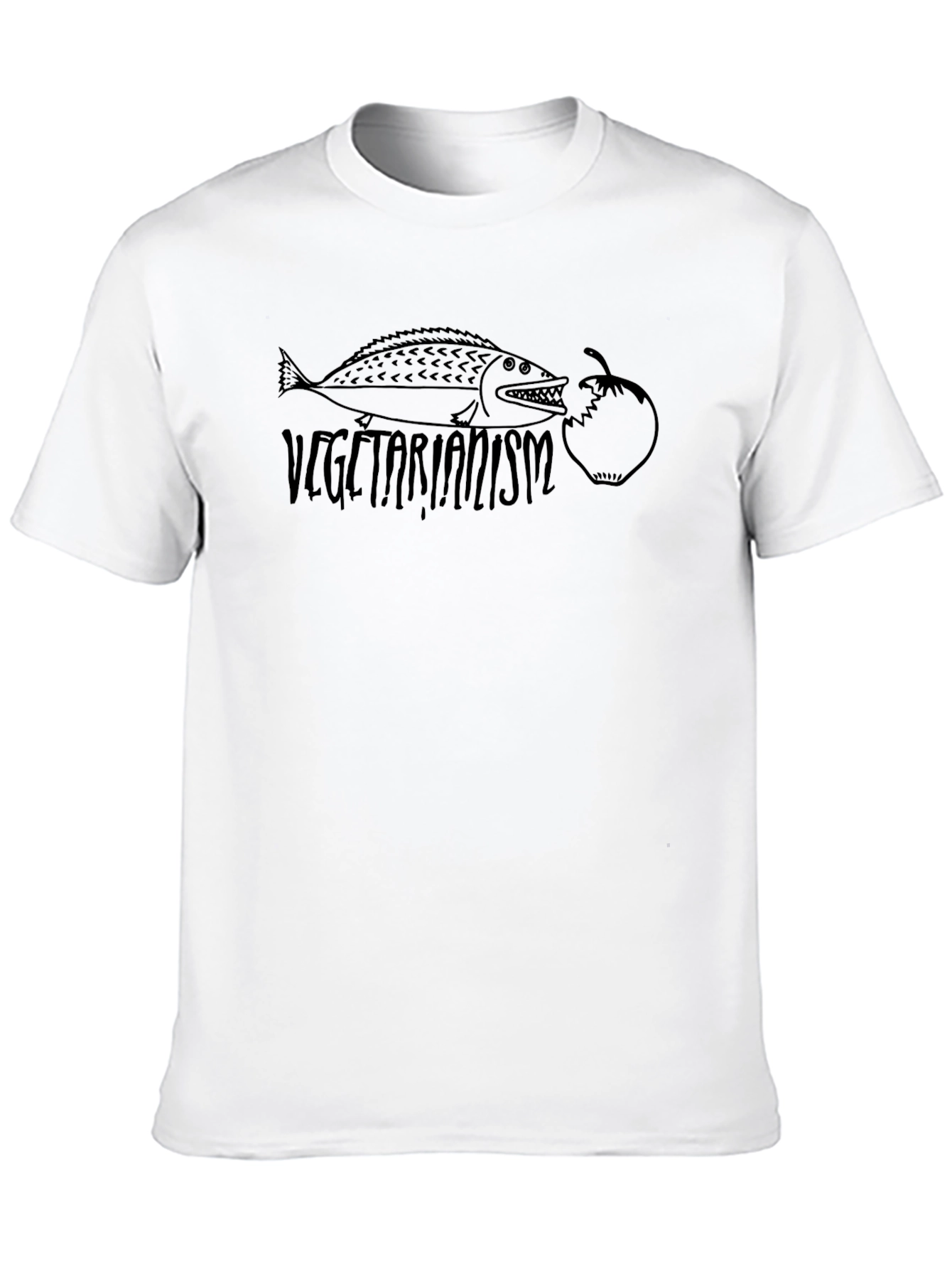 Vegetarianism T-Shirt - Funny Fish & Tomato Design