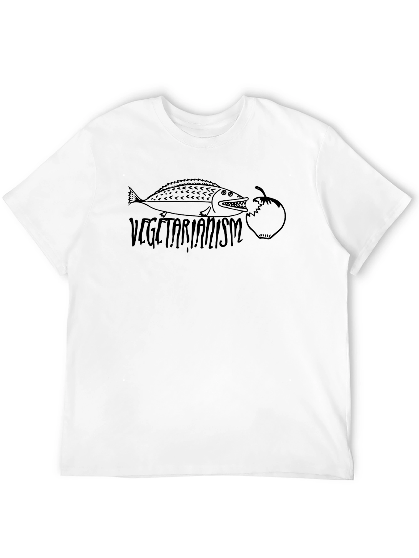 Vegetarianism T-Shirt - Funny Fish & Tomato Design
