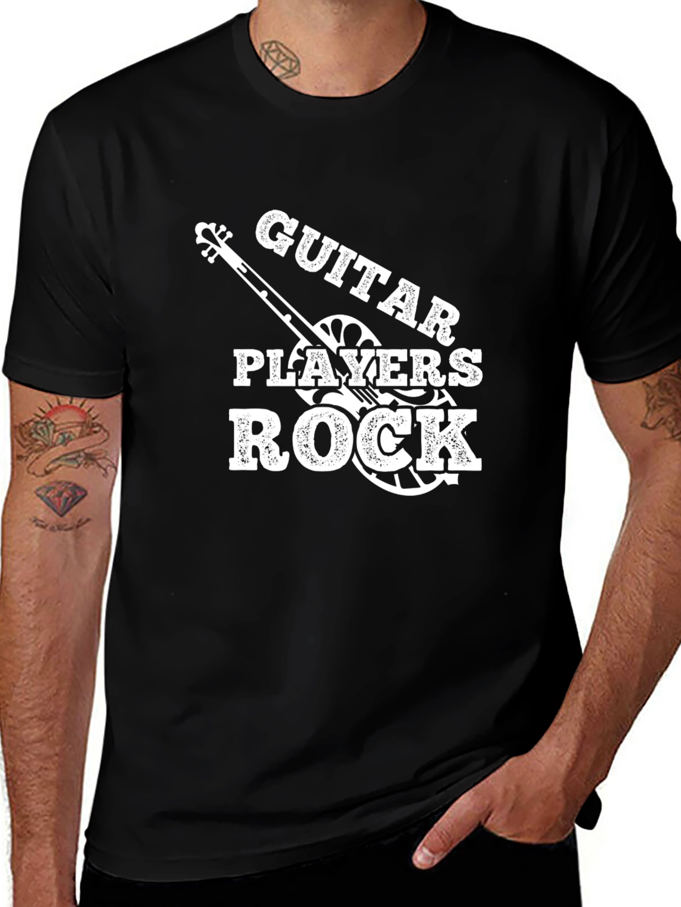 Guitar Players Rock Graphic T-Shirt - Black