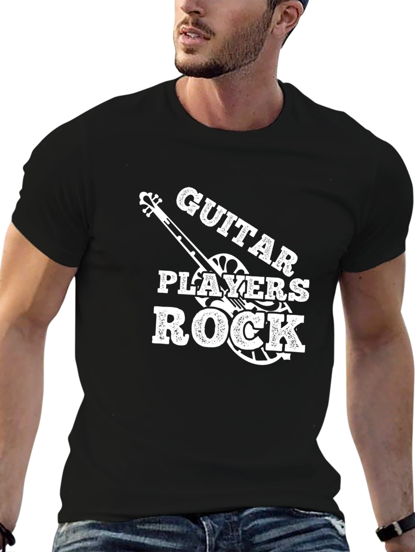 Guitar Players Rock Graphic T-Shirt - Black