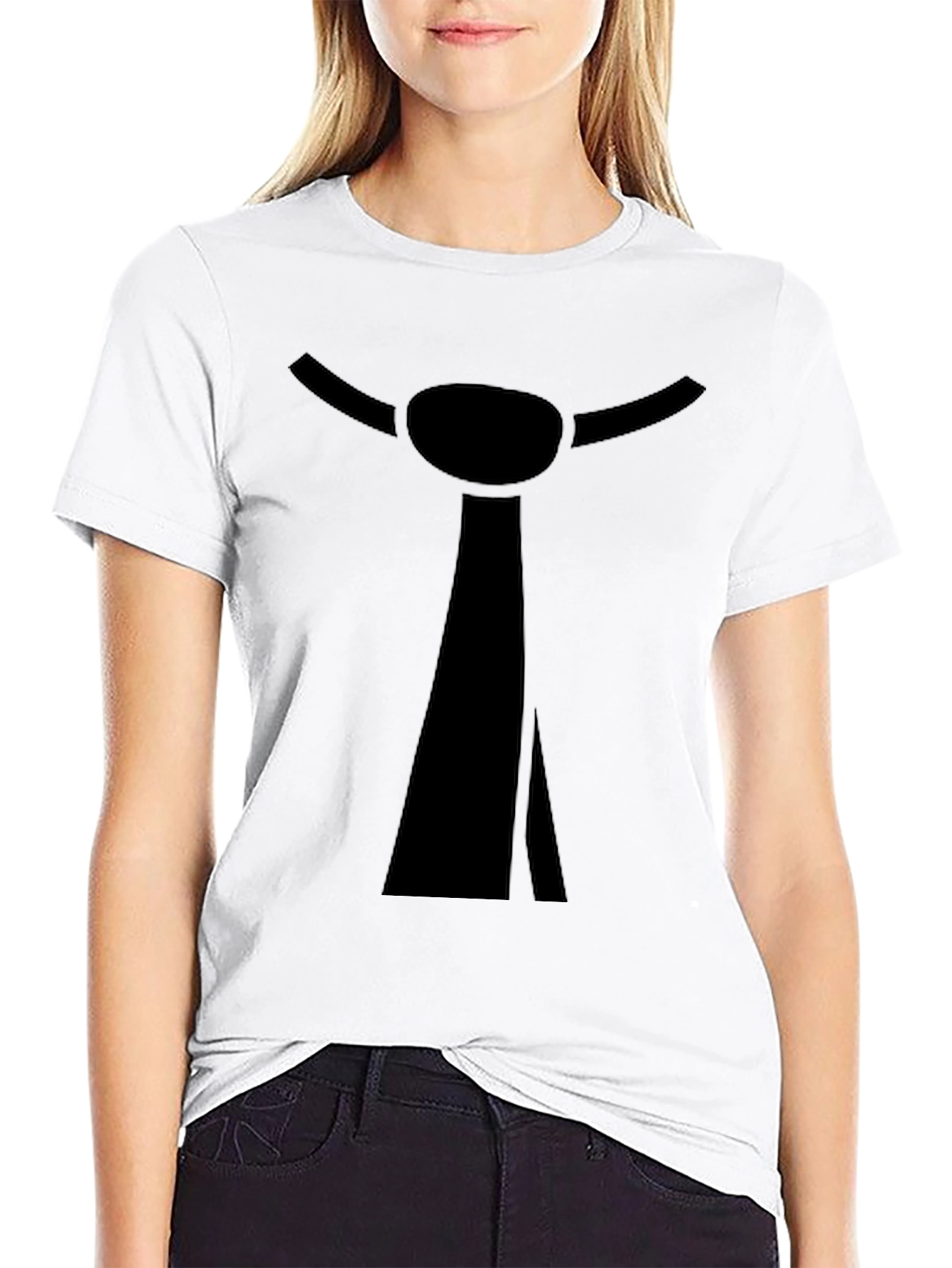 Funny Tie Graphic Black T-Shirt