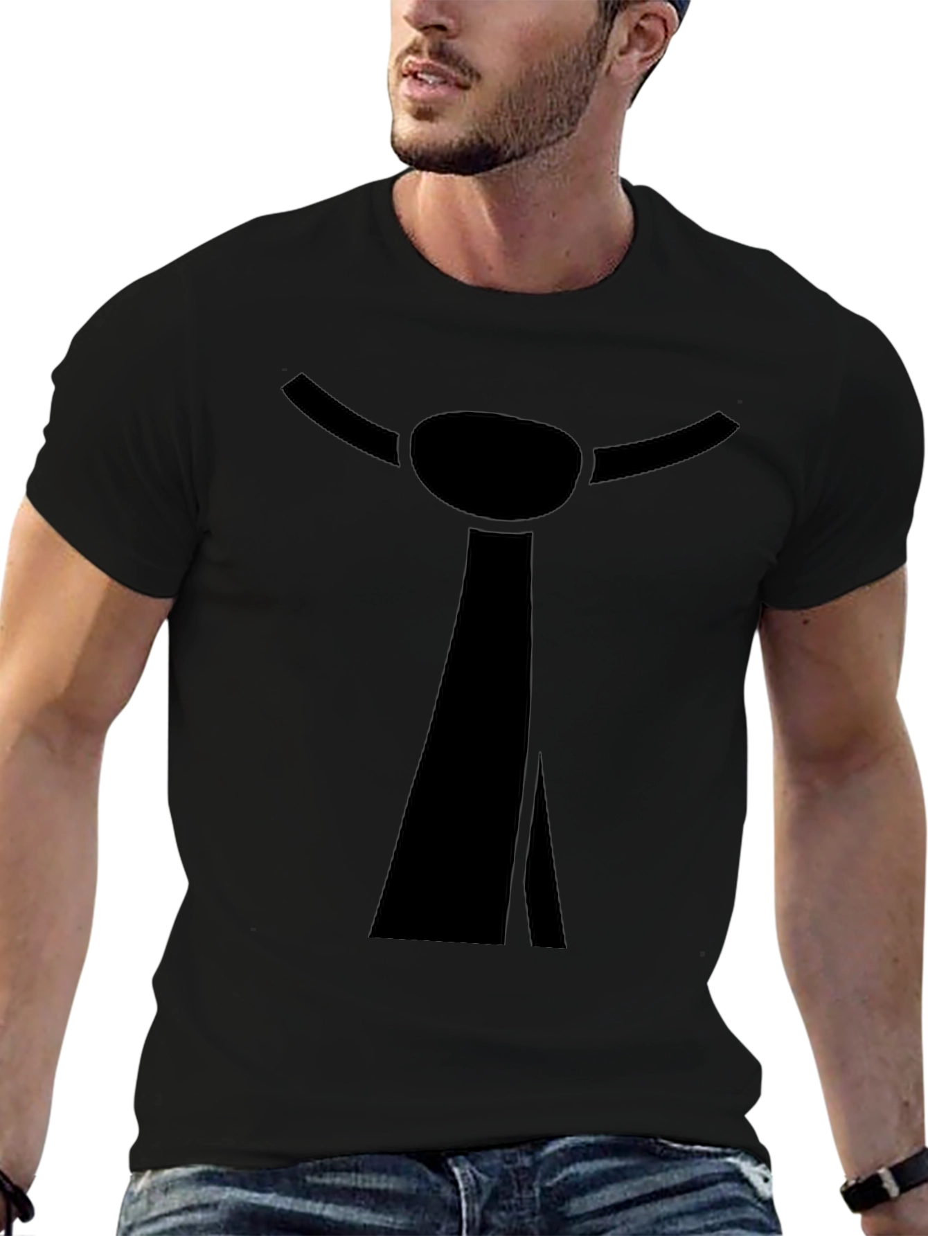 Funny Tie Graphic Black T-Shirt