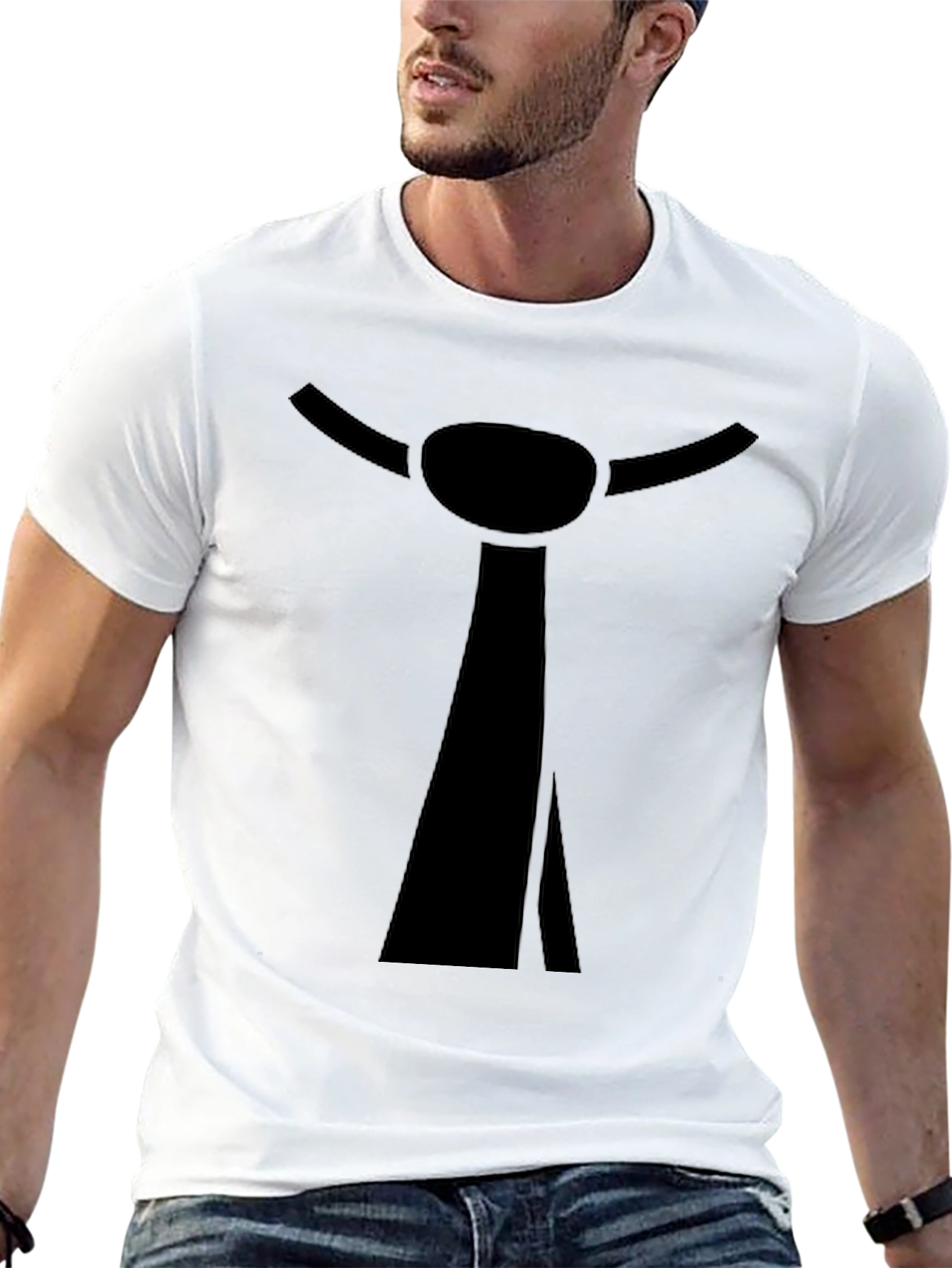 Funny Tie Graphic Black T-Shirt