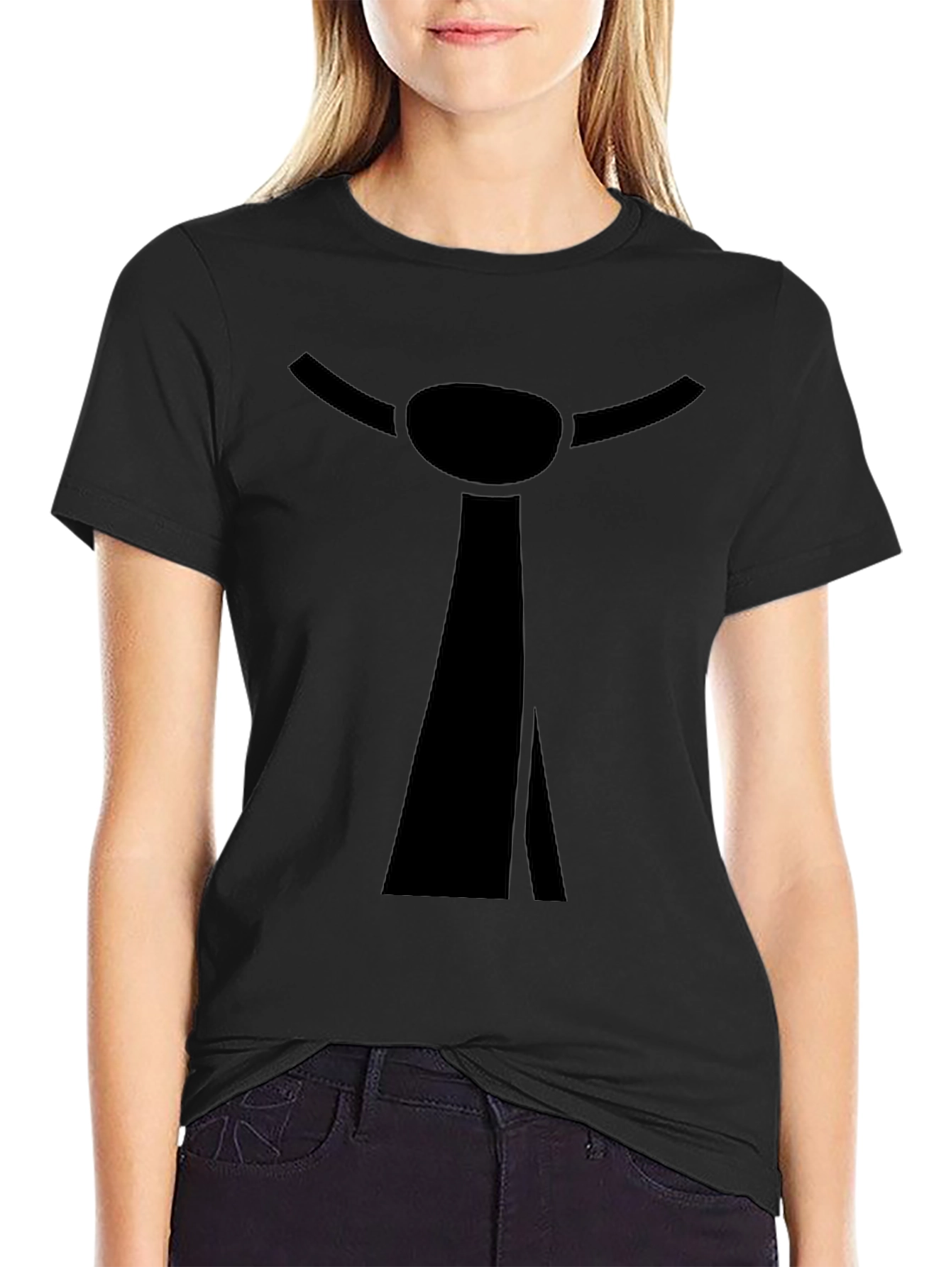 Funny Tie Graphic Black T-Shirt