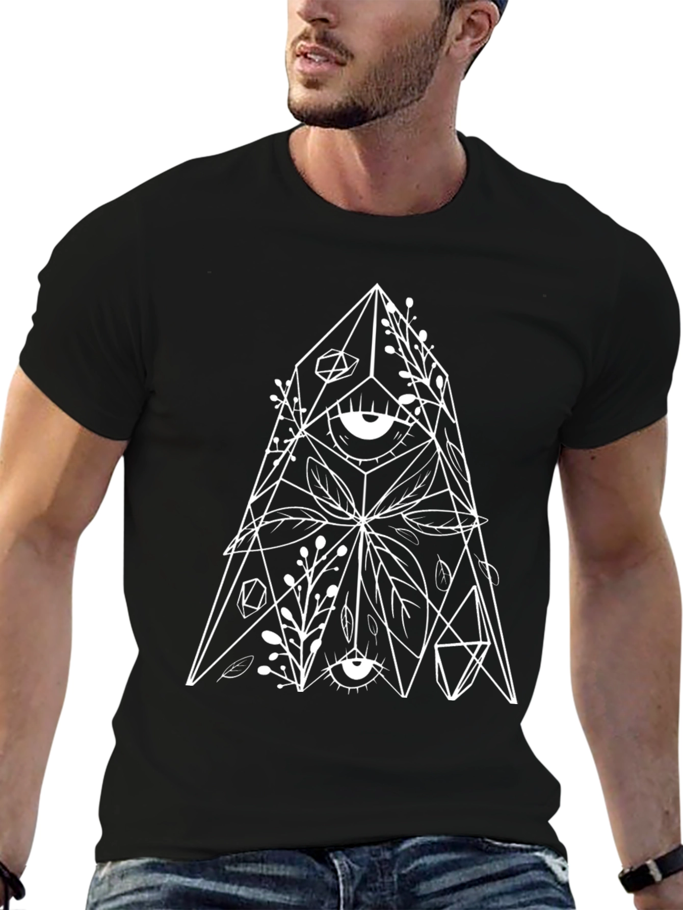 Mystic Eye Graphic Tee - Black Cotton T-Shirt
