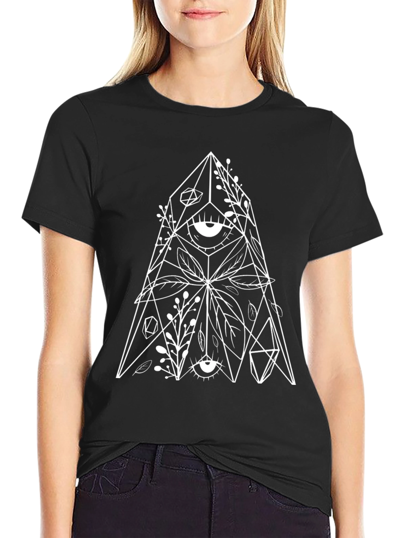 Mystic Eye Graphic Tee - Black Cotton T-Shirt