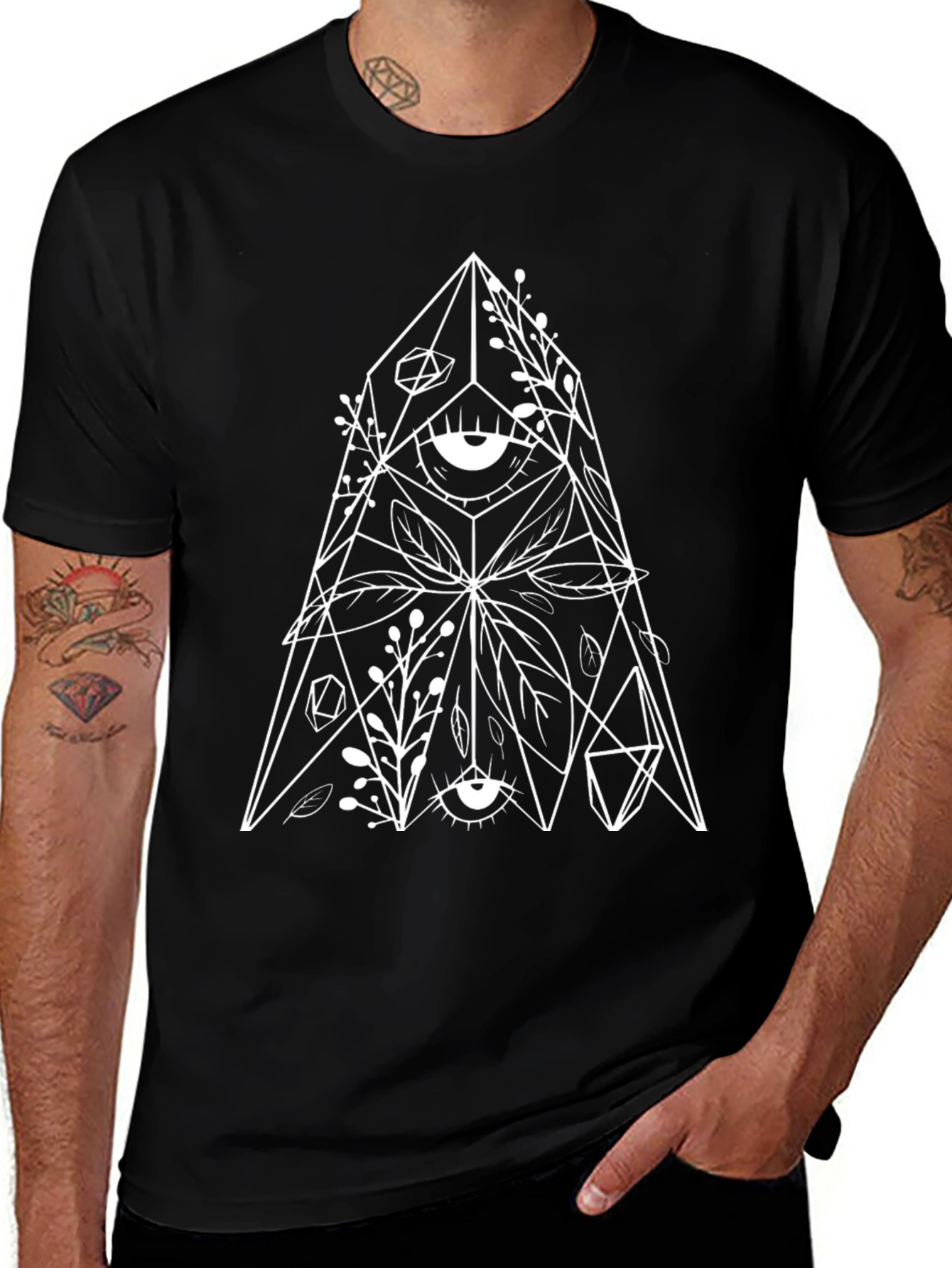 Mystic Eye Graphic Tee - Black Cotton T-Shirt