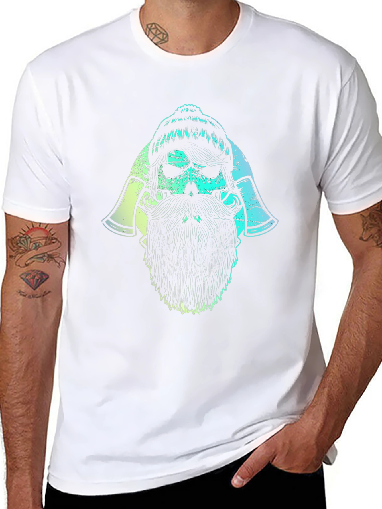 Lumberjack Skull Graphic Tee - Black Cotton Blend