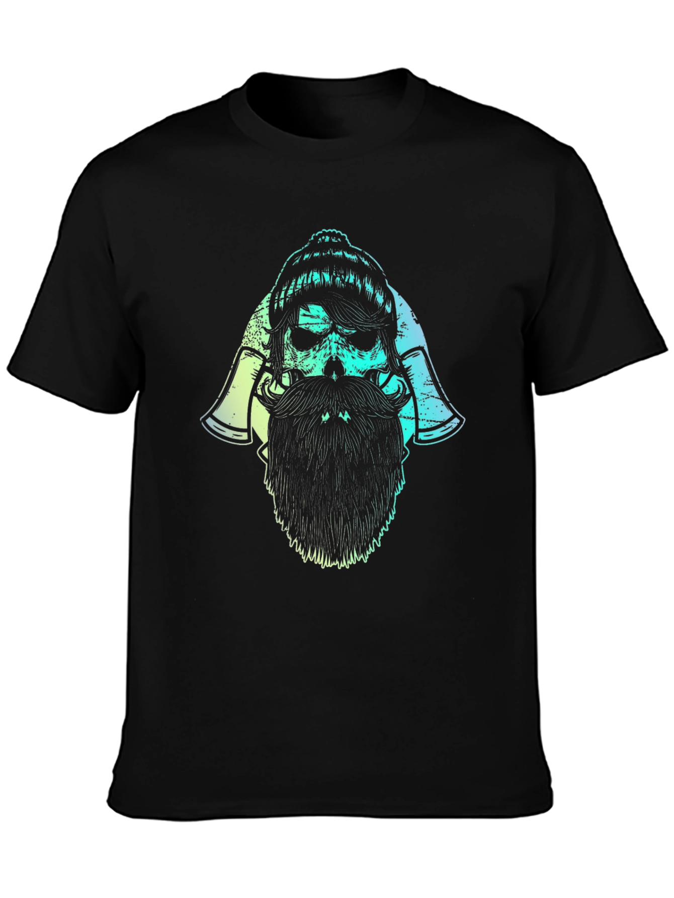 Lumberjack Skull Graphic Tee - Black Cotton Blend