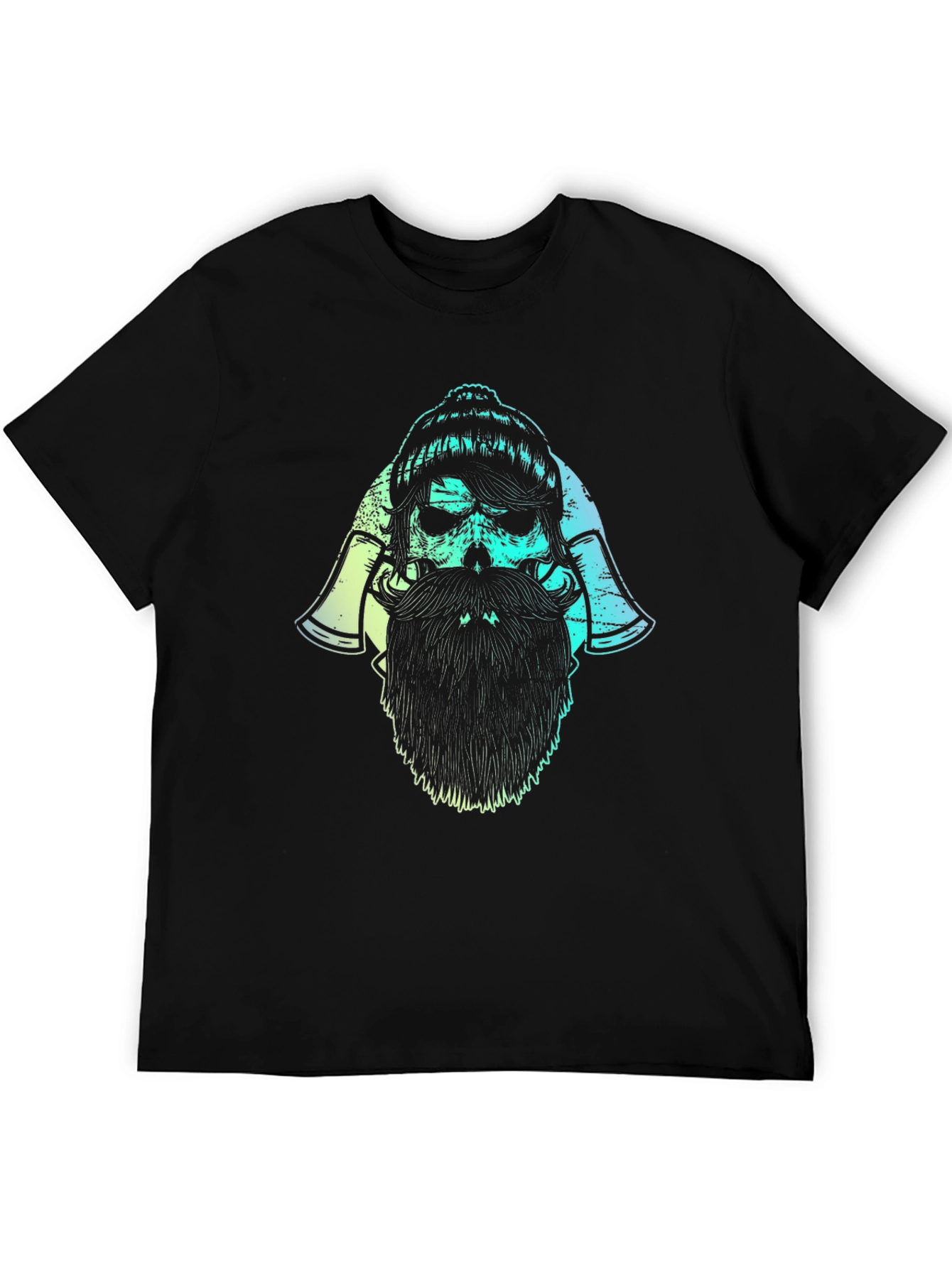 Lumberjack Skull Graphic Tee - Black Cotton Blend