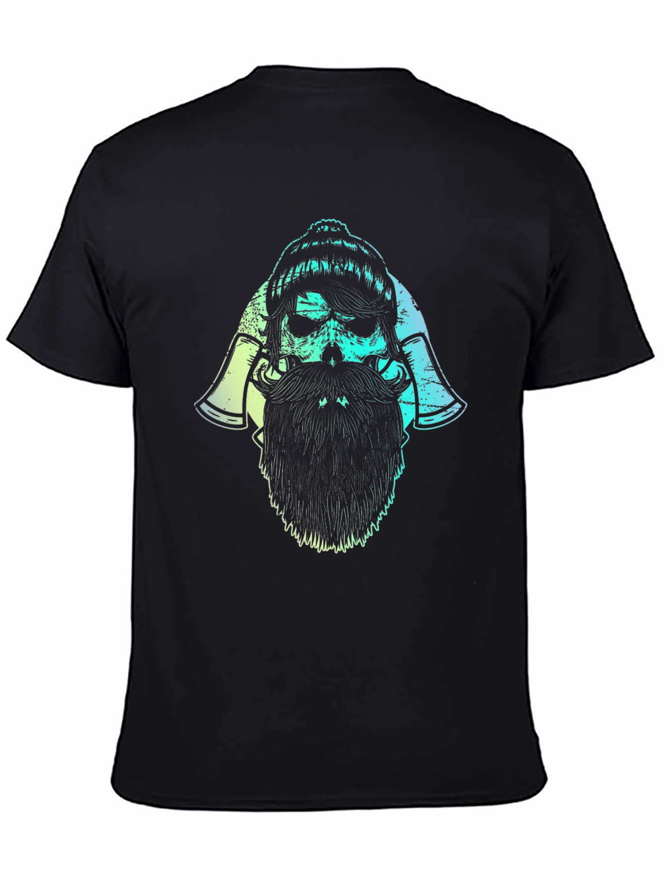 Lumberjack Skull Graphic Tee - Black Cotton Blend