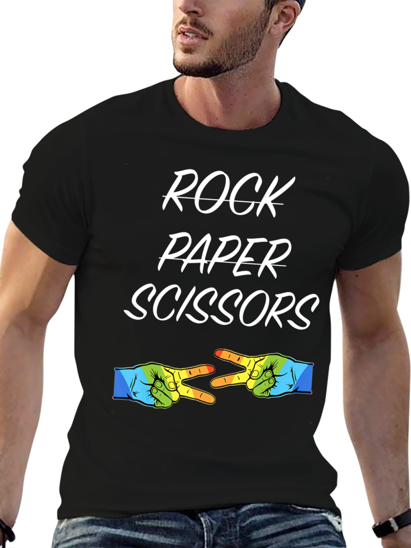 Rock Paper Scissors T-Shirt - Novelty Graphic Tee