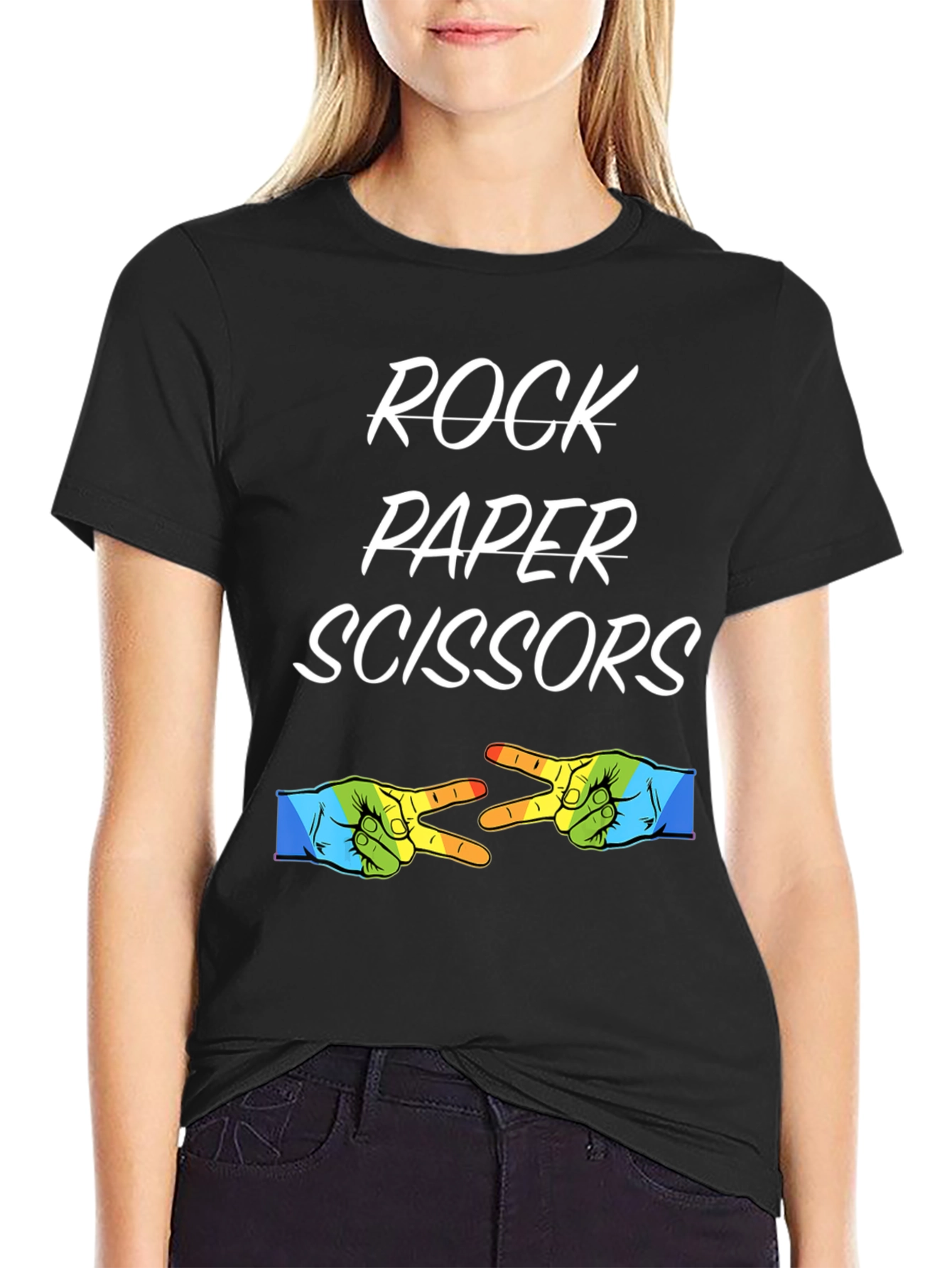 Rock Paper Scissors T-Shirt - Novelty Graphic Tee