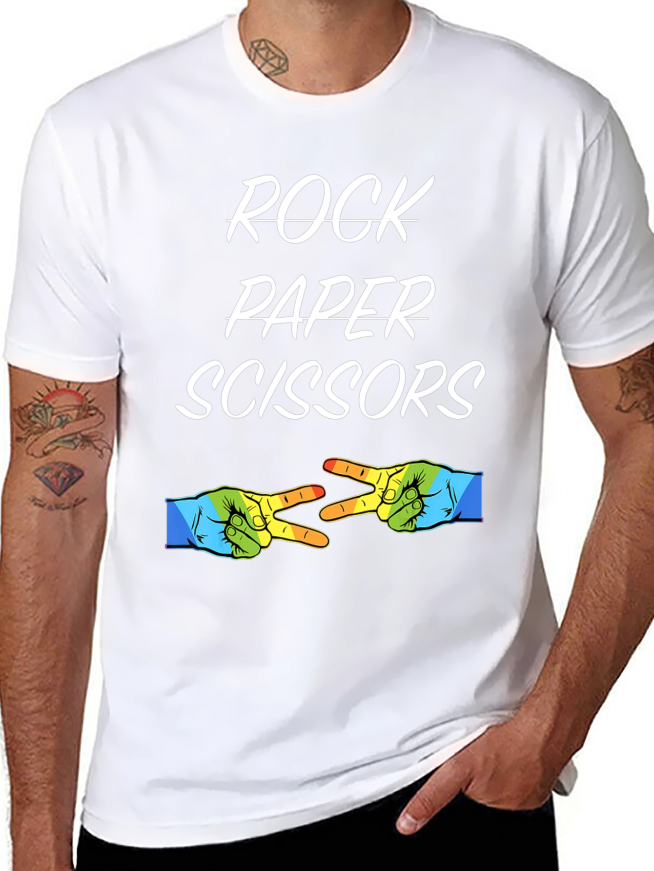 Rock Paper Scissors T-Shirt - Novelty Graphic Tee