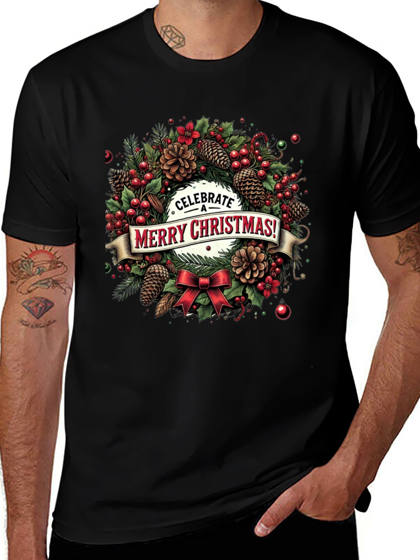 Merry Christmas Wreath T-Shirt