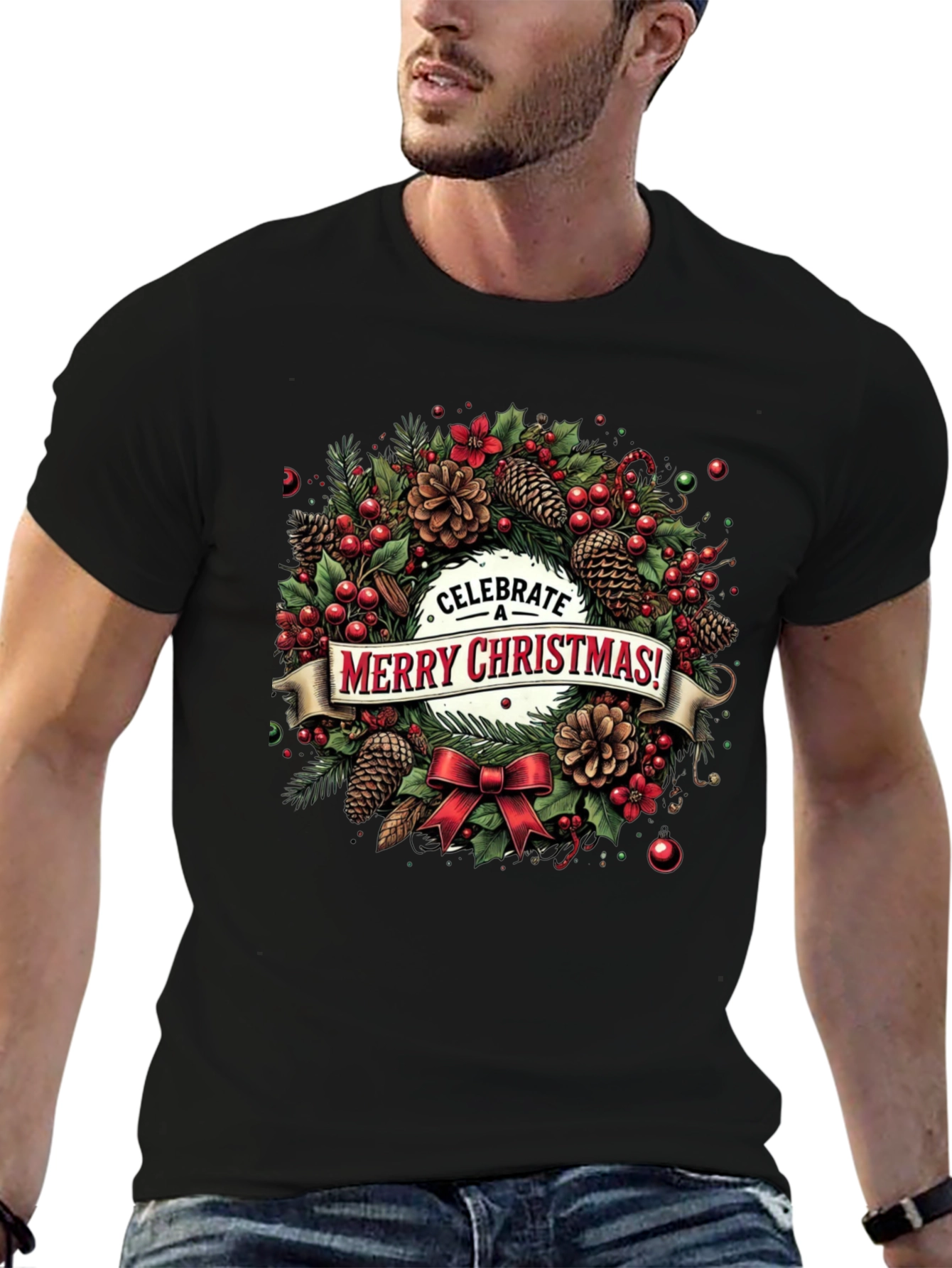 Merry Christmas Wreath T-Shirt