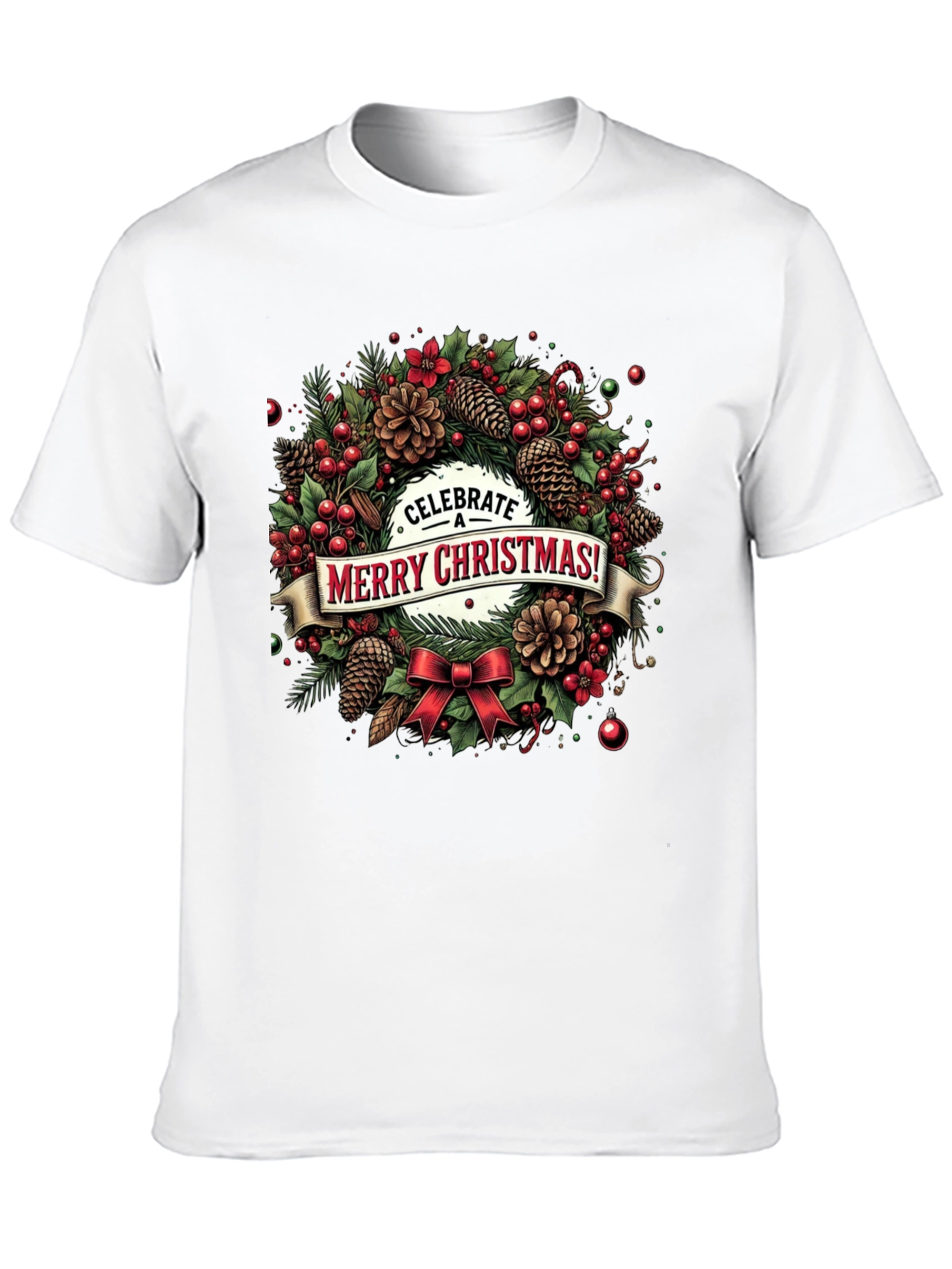 Merry Christmas Wreath T-Shirt