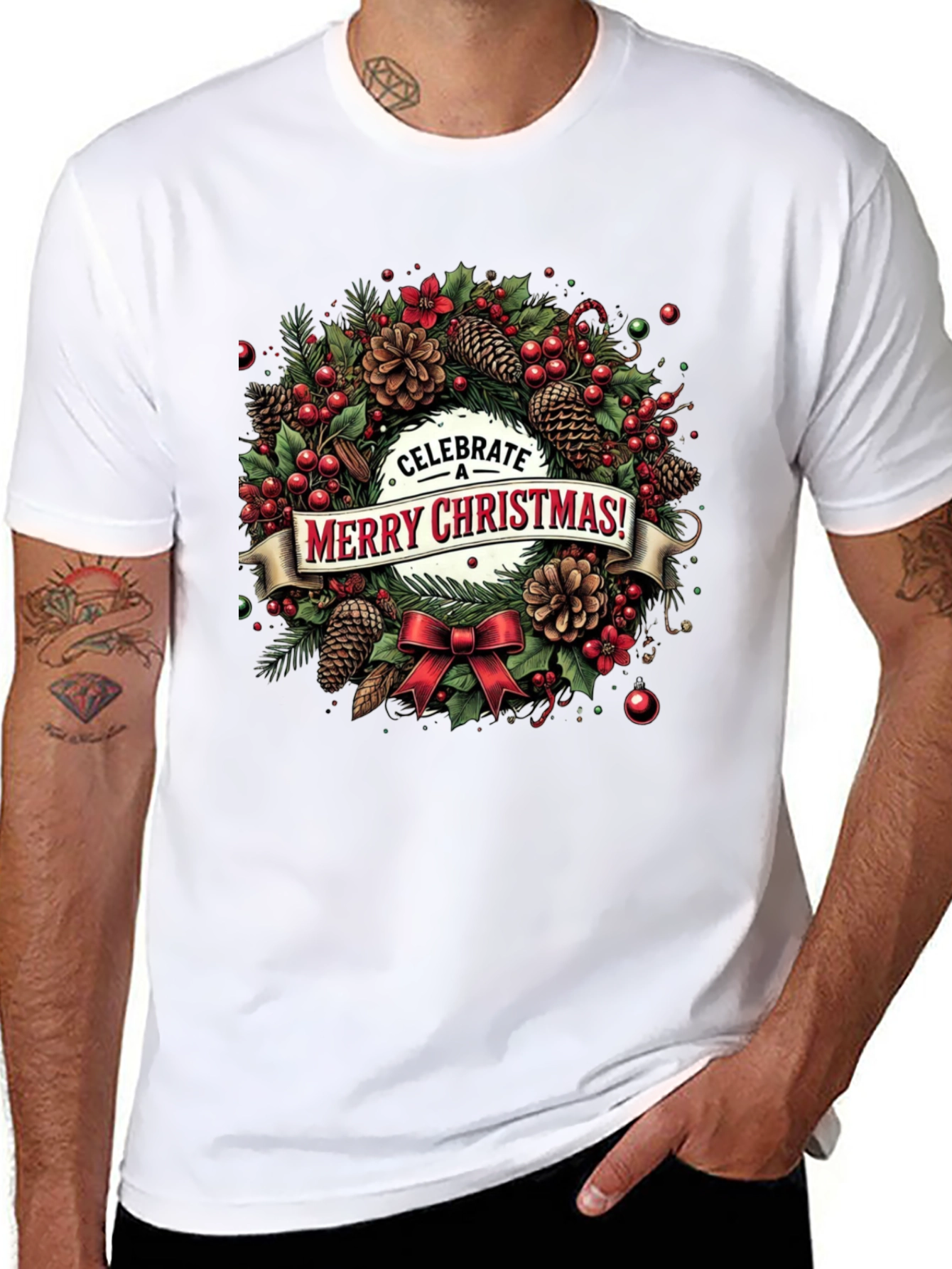 Merry Christmas Wreath T-Shirt