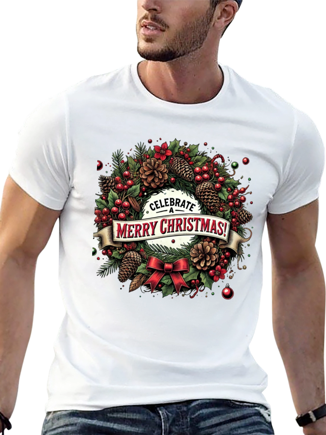 Merry Christmas Wreath T-Shirt