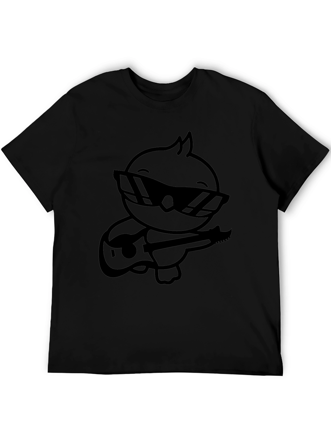 Cool Chick Guitar Player Black T-Shirt