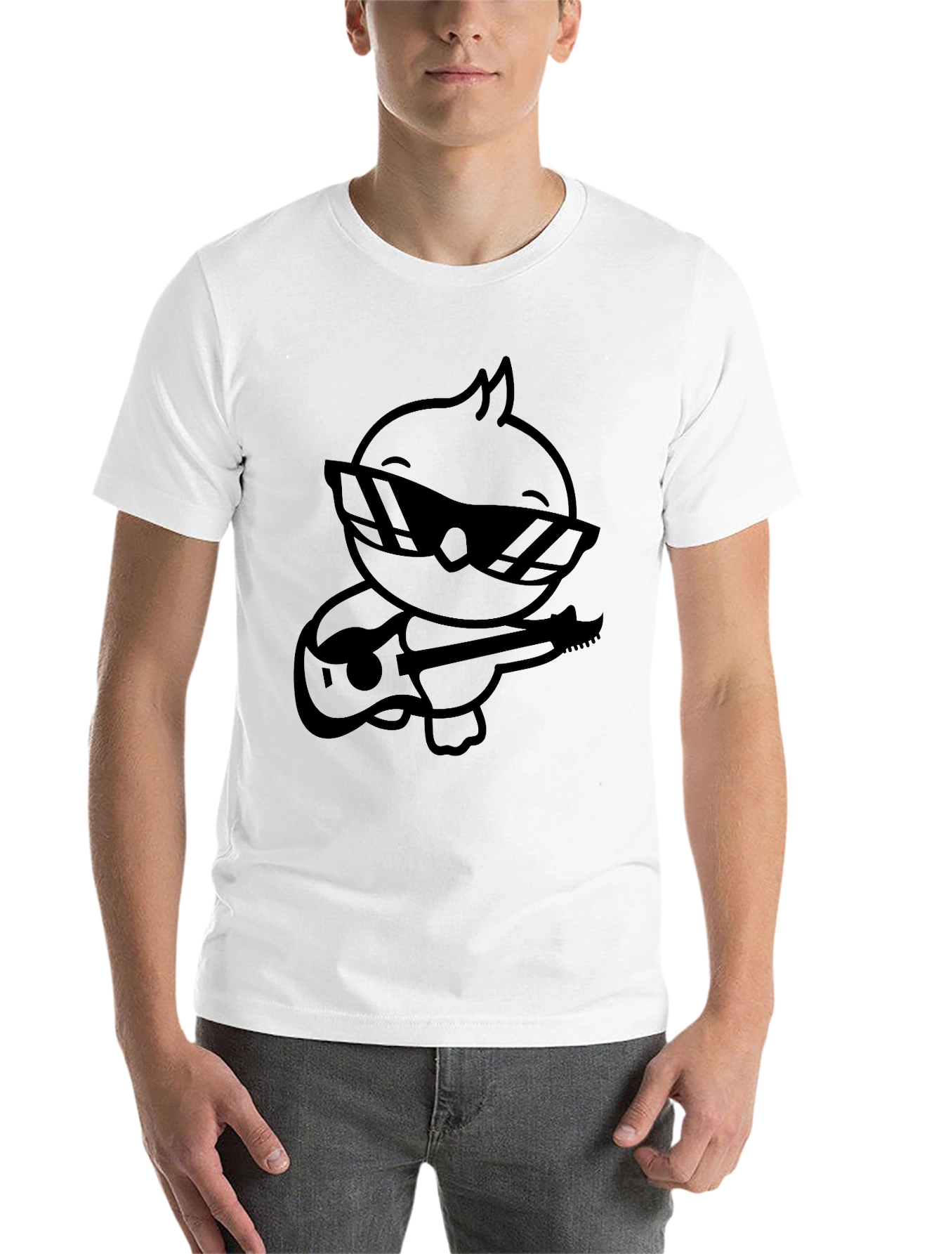 Cool Chick Guitar Player Black T-Shirt