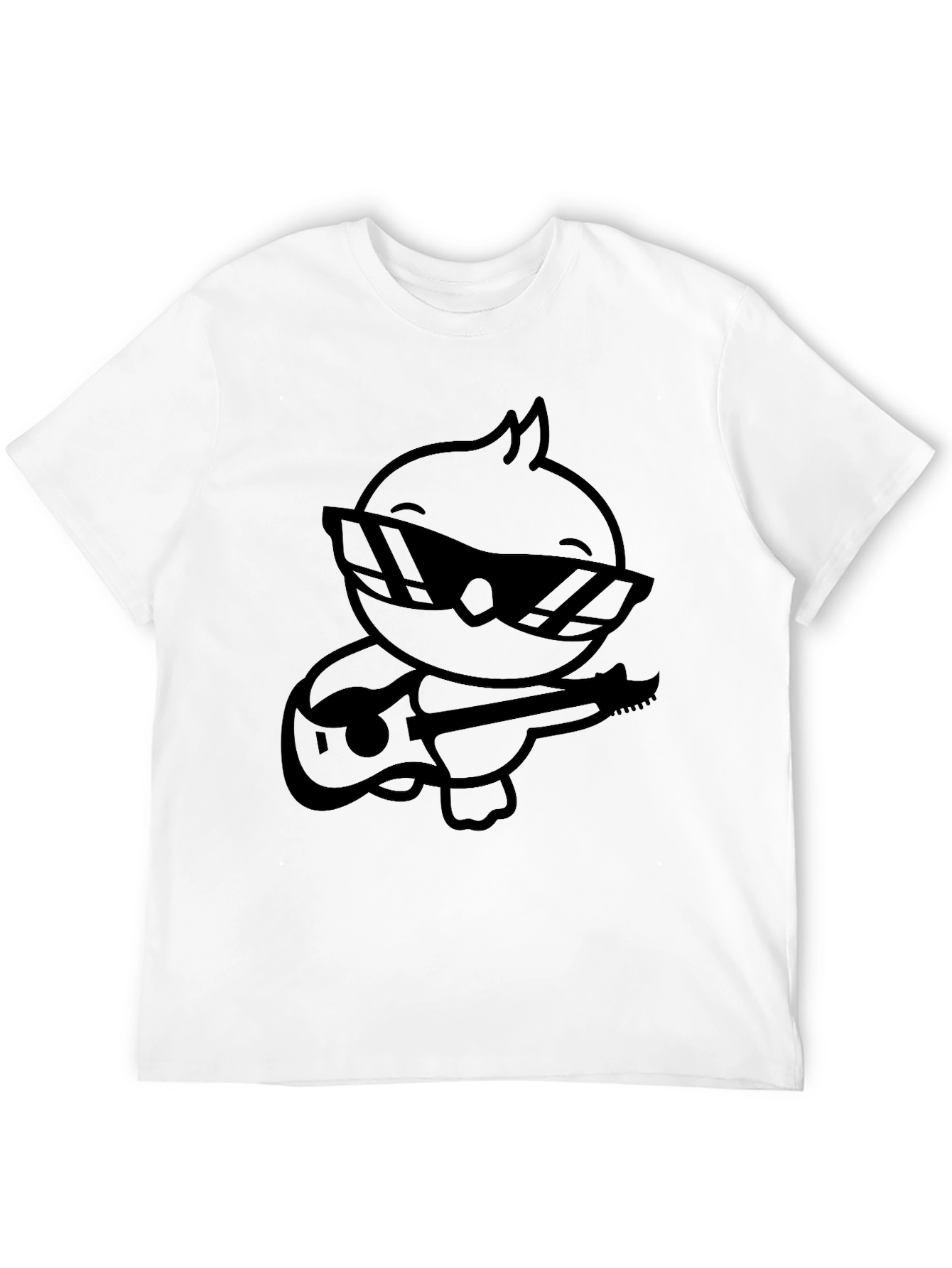 Cool Chick Guitar Player Black T-Shirt