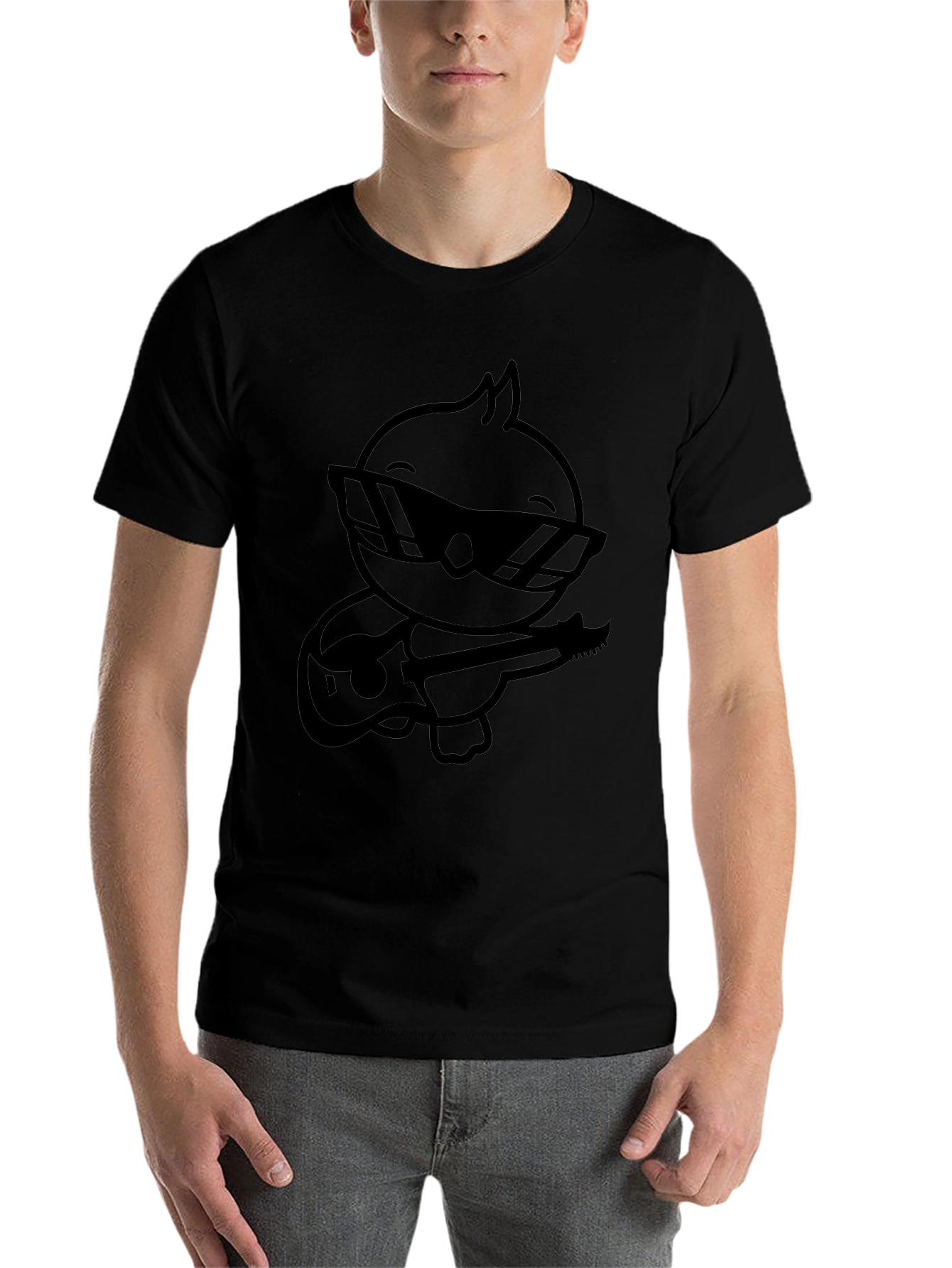 Cool Chick Guitar Player Black T-Shirt