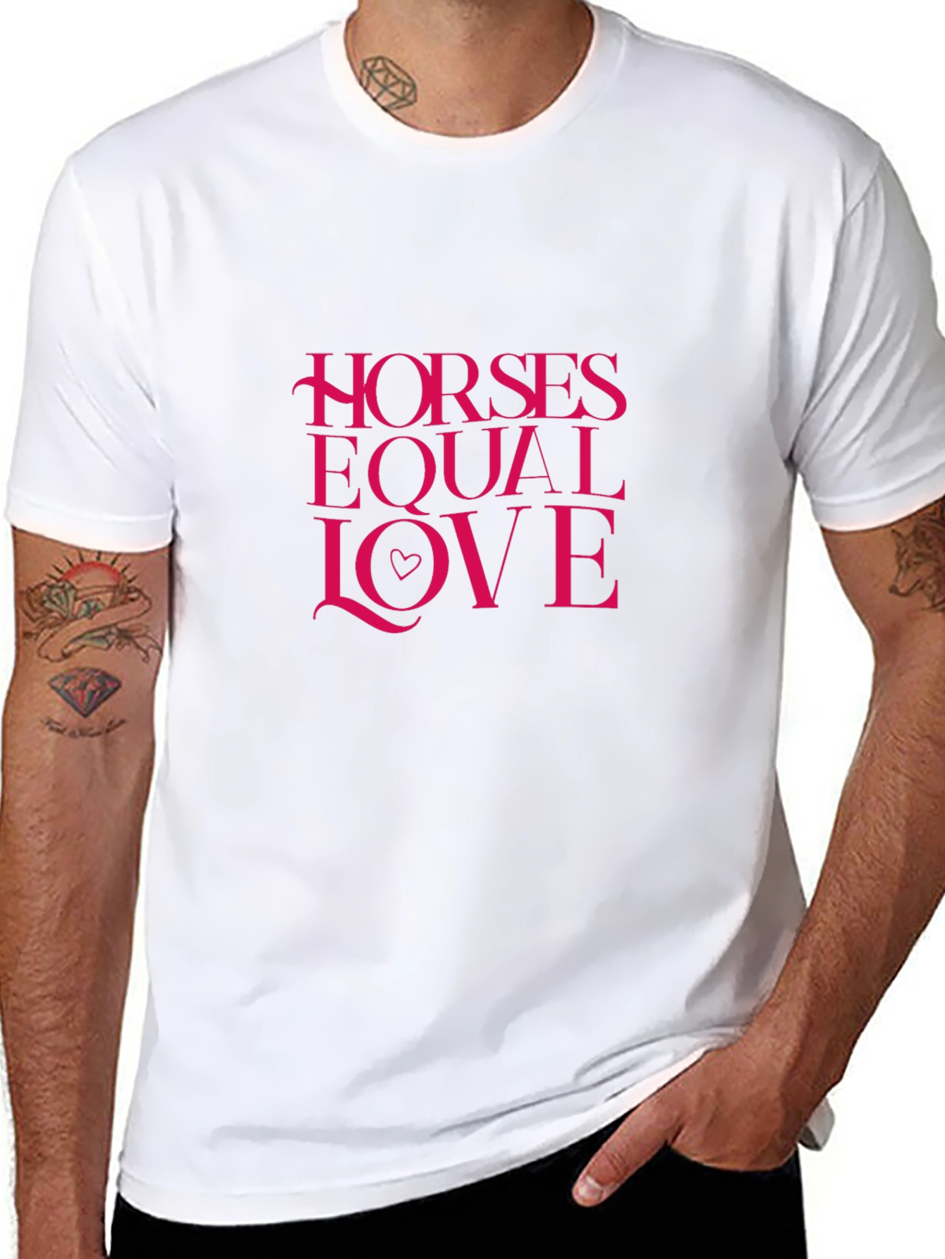 Horses Equal Love Black T-Shirt
