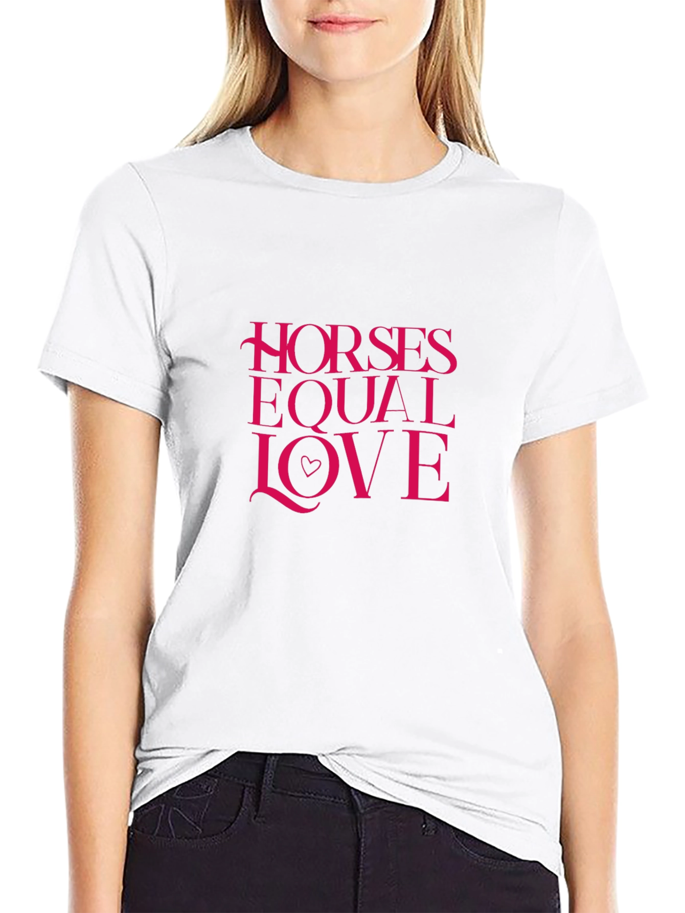 Horses Equal Love Black T-Shirt