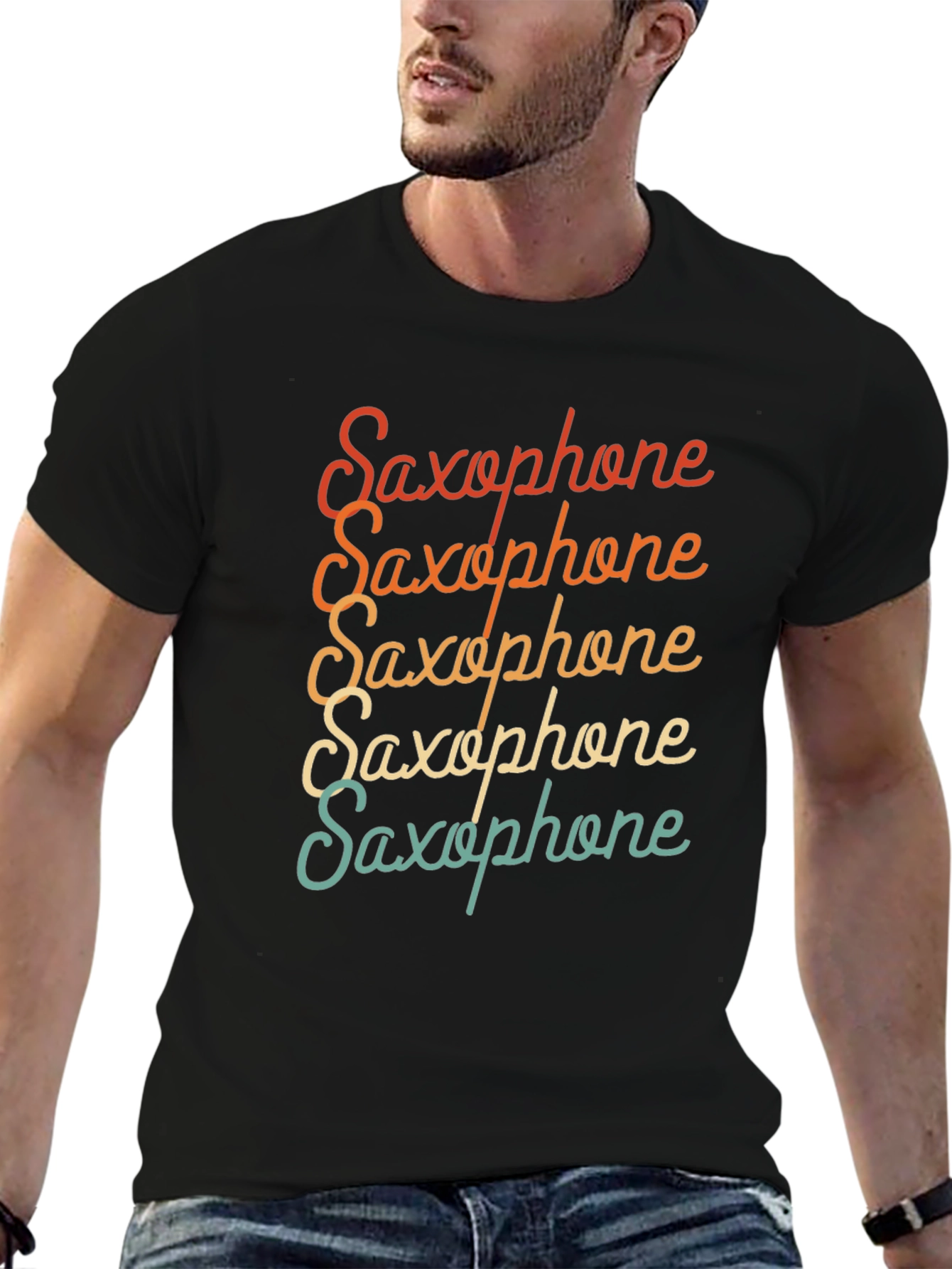 Retro Saxophone T-Shirt - Music Lover Tee