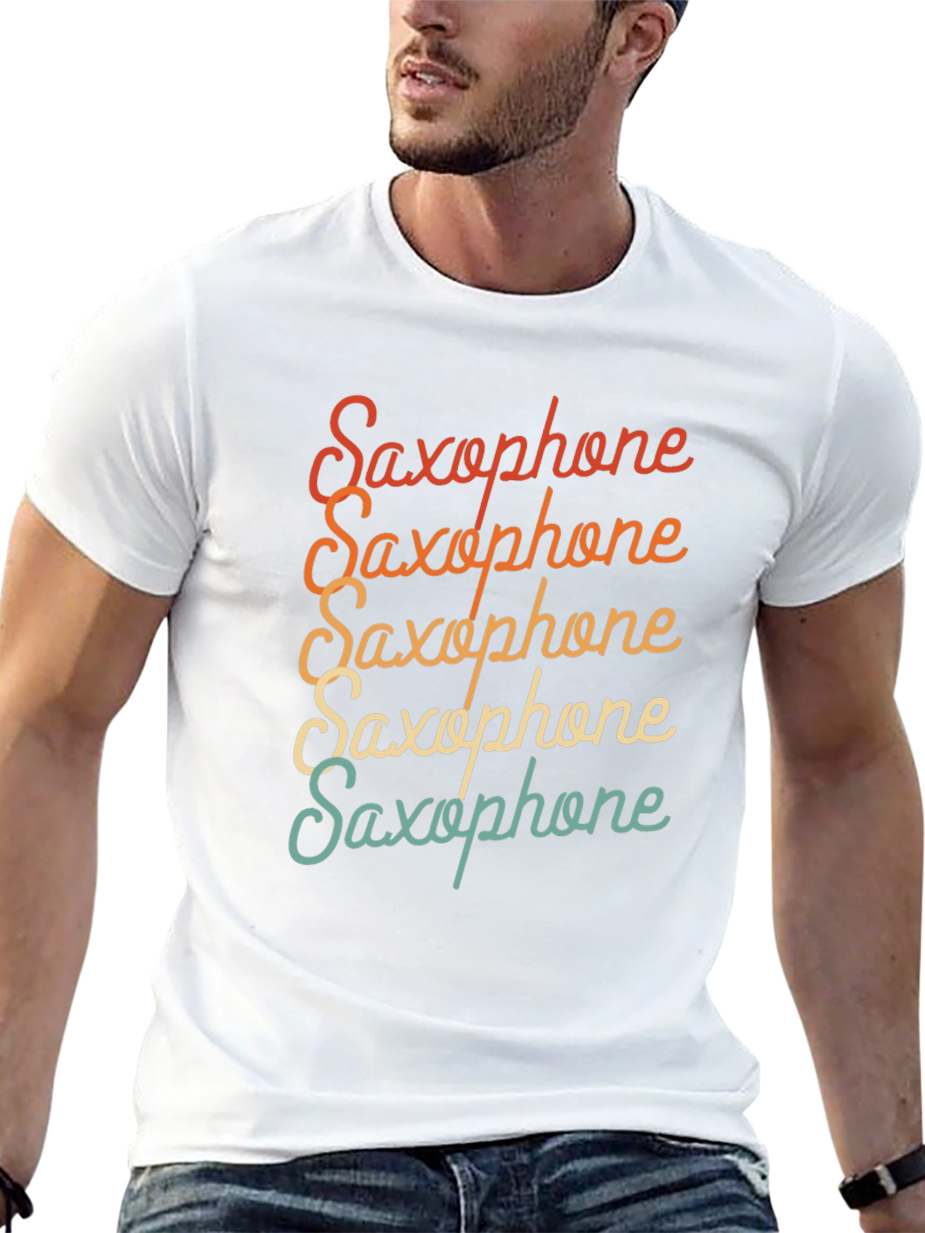 Retro Saxophone T-Shirt - Music Lover Tee