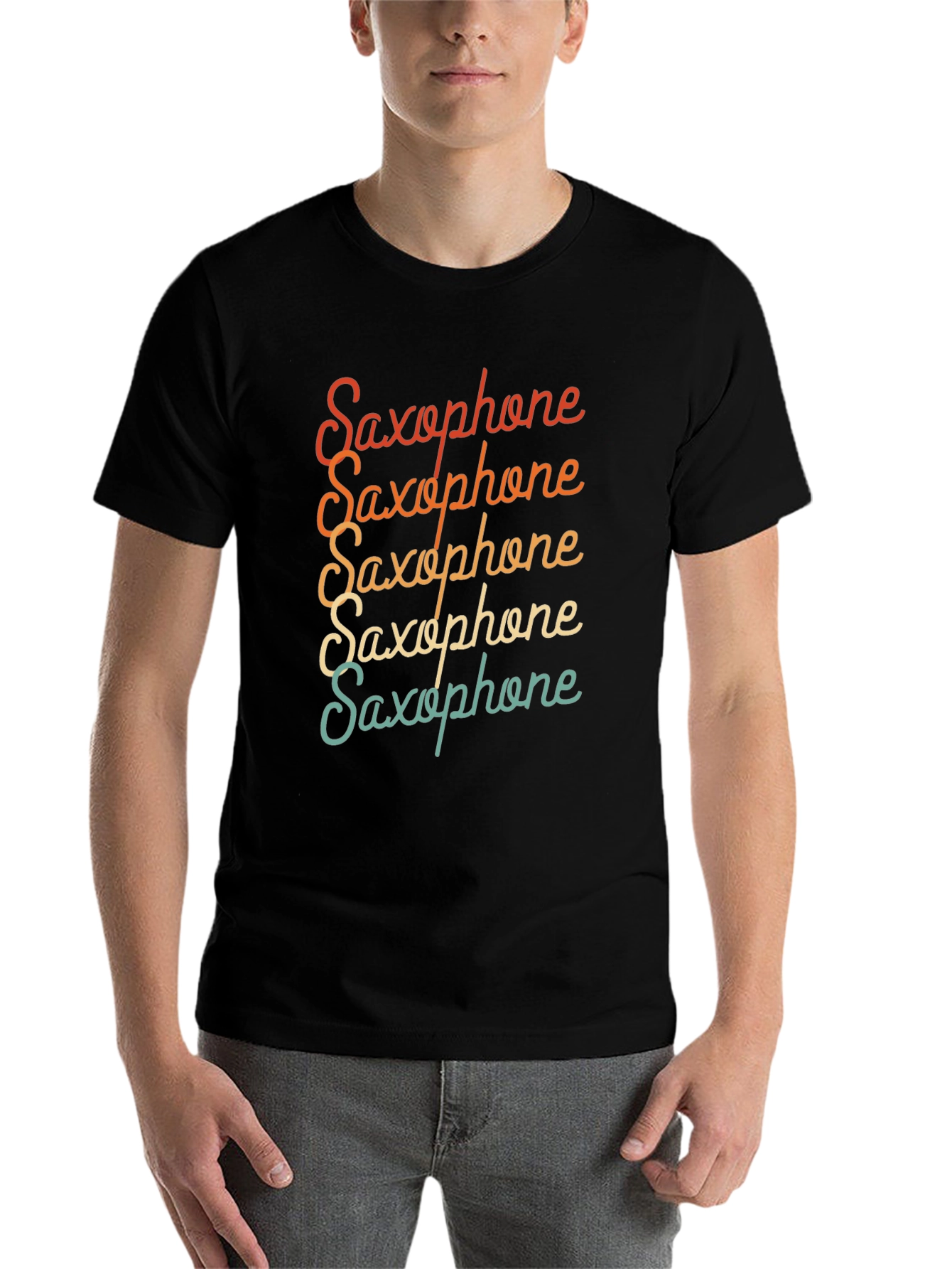 Retro Saxophone T-Shirt - Music Lover Tee