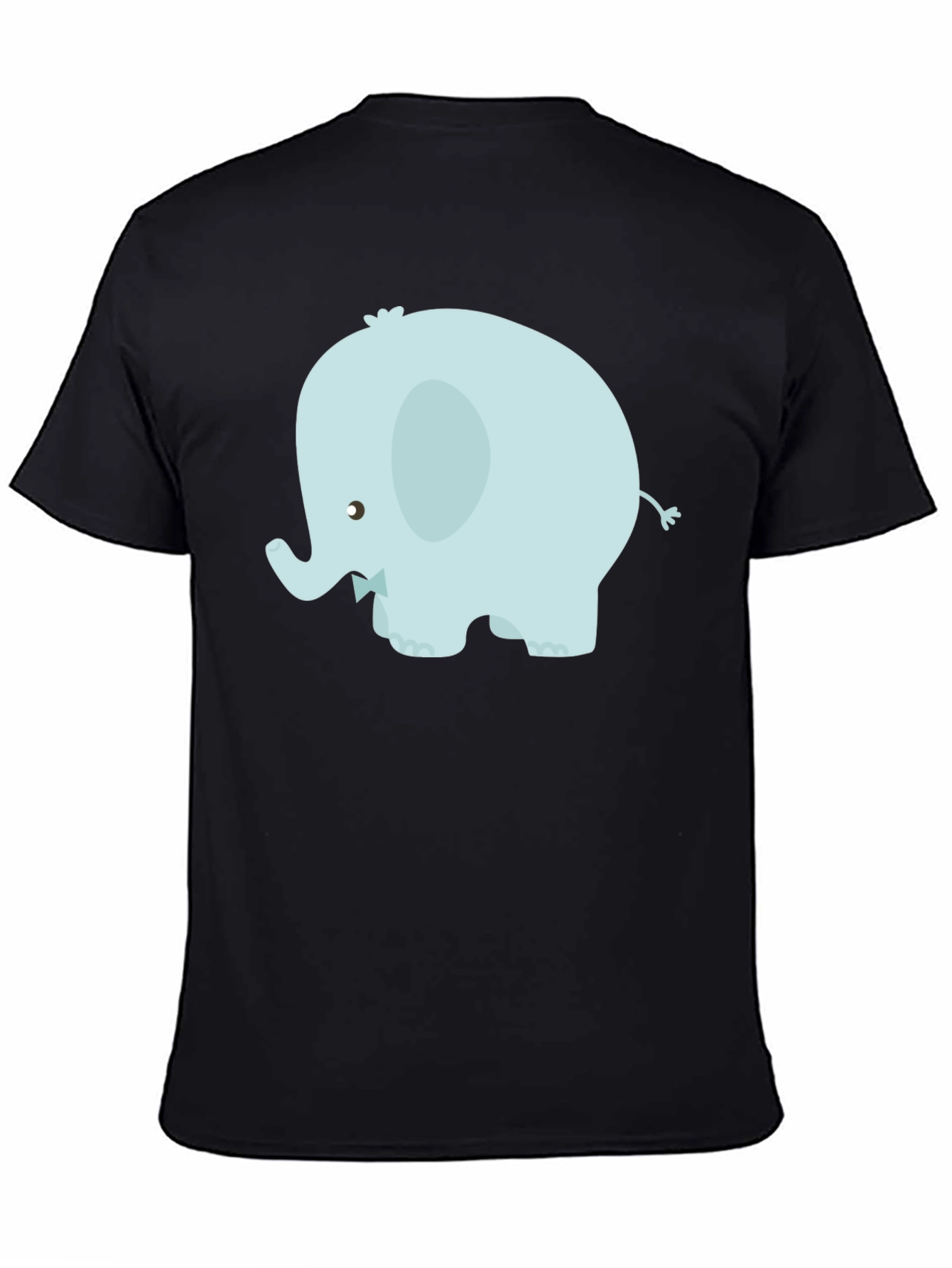 Cute Elephant Graphic Tee - Black Cotton Blend
