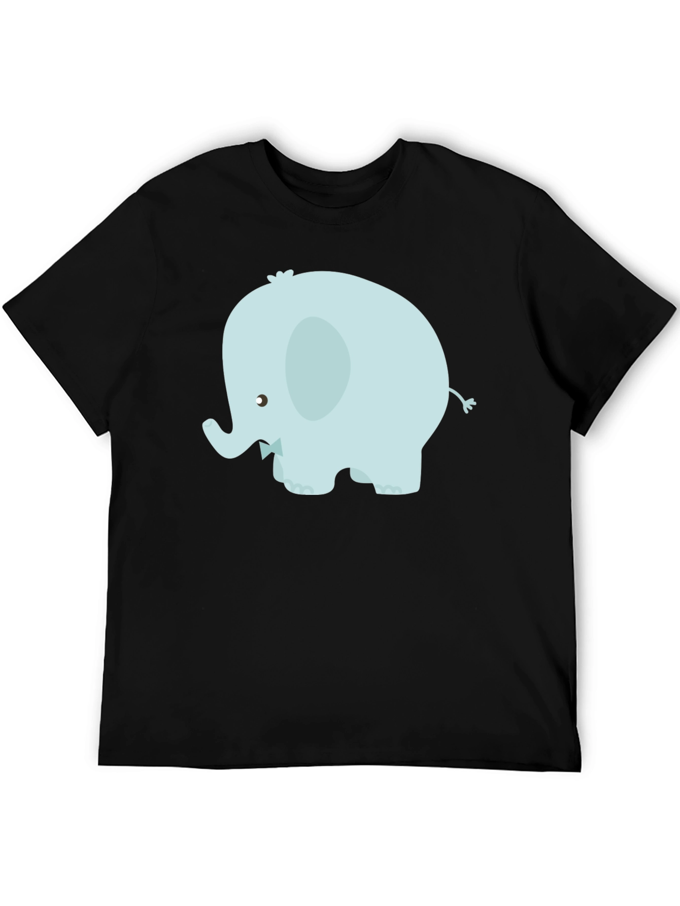 Cute Elephant Graphic Tee - Black Cotton Blend