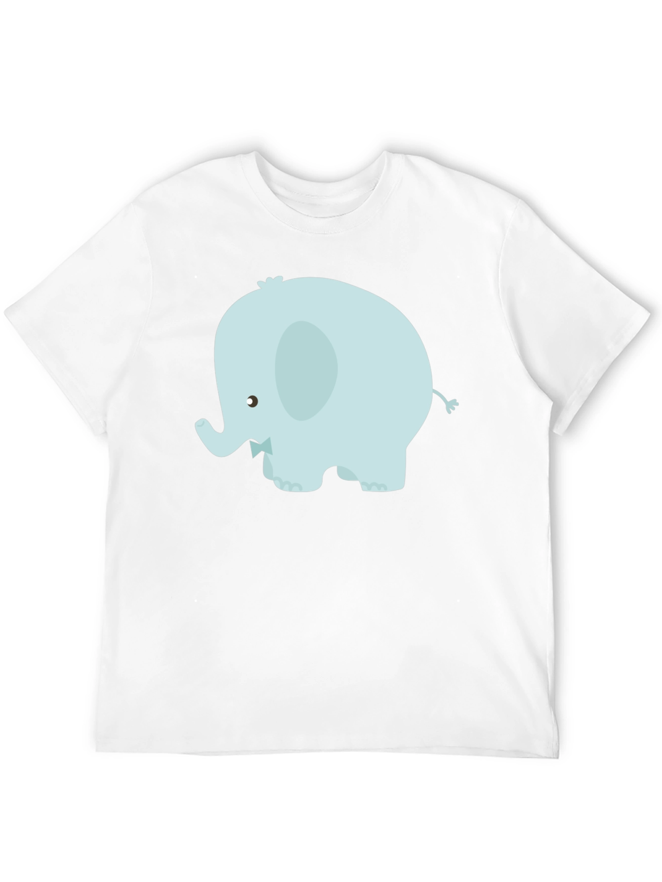 Cute Elephant Graphic Tee - Black Cotton Blend